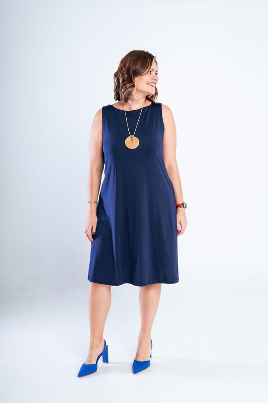 Vestido Sofia - Malha Confort Regata Midi - Bazar Online