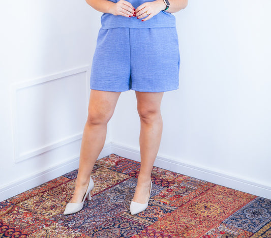 Short Tathi - Em Linho Light com Bolsos Laterais - Bazar Online