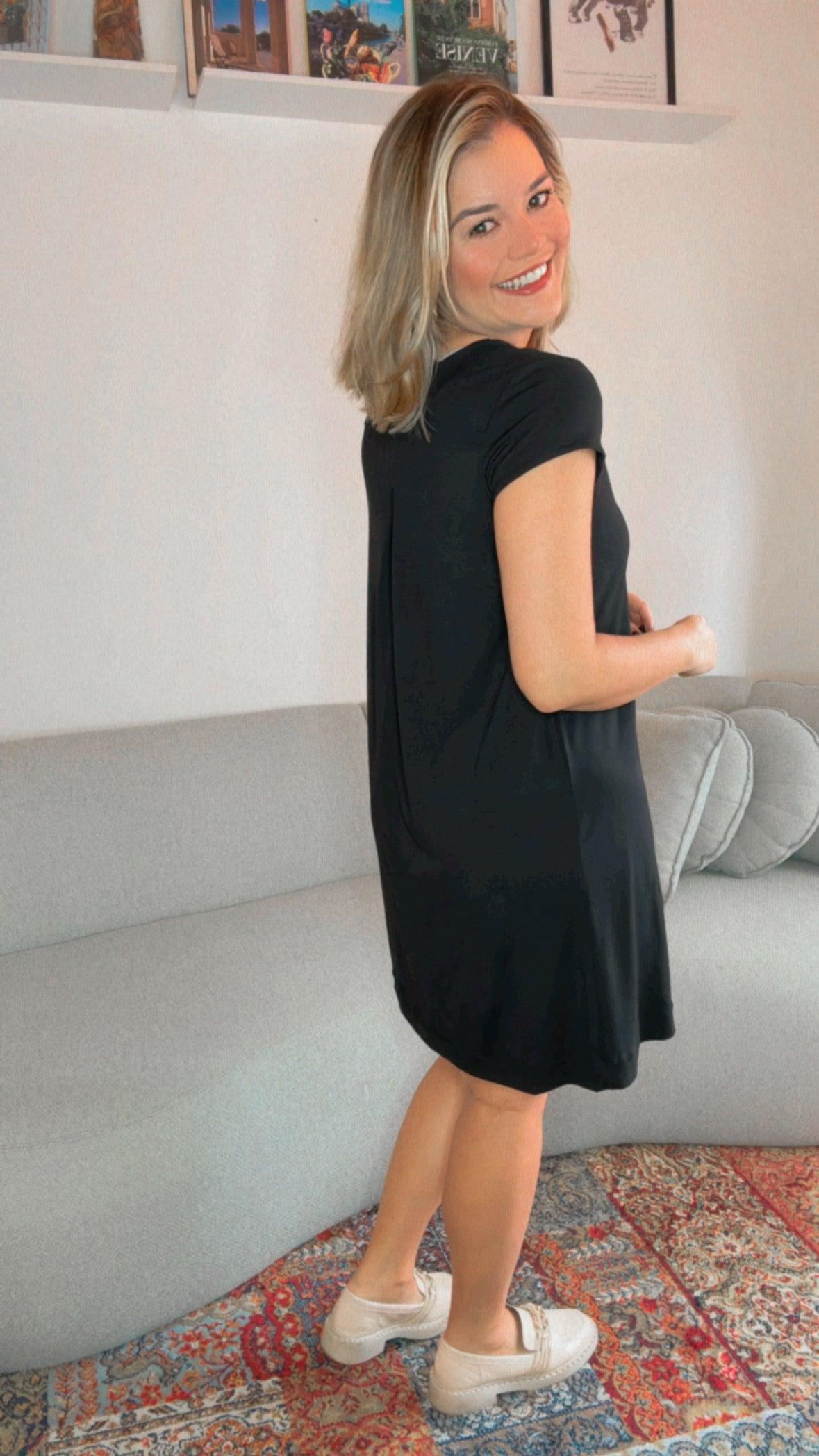 Vestido Laura - Evasê Decote V em Viscolycra - Bazar Online