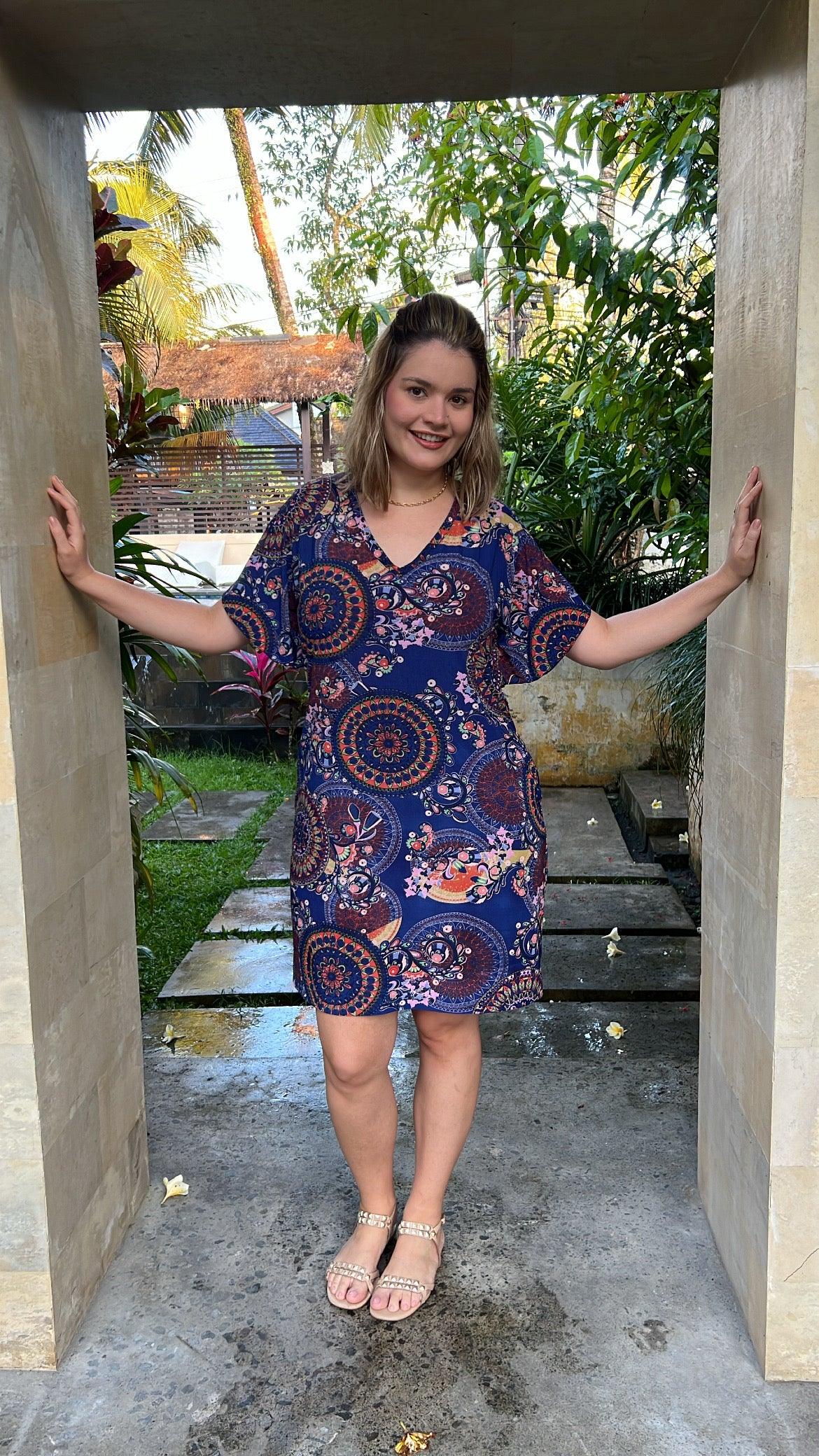Vestido Helena - Malha Confort Manga Morcego - Bazar Online