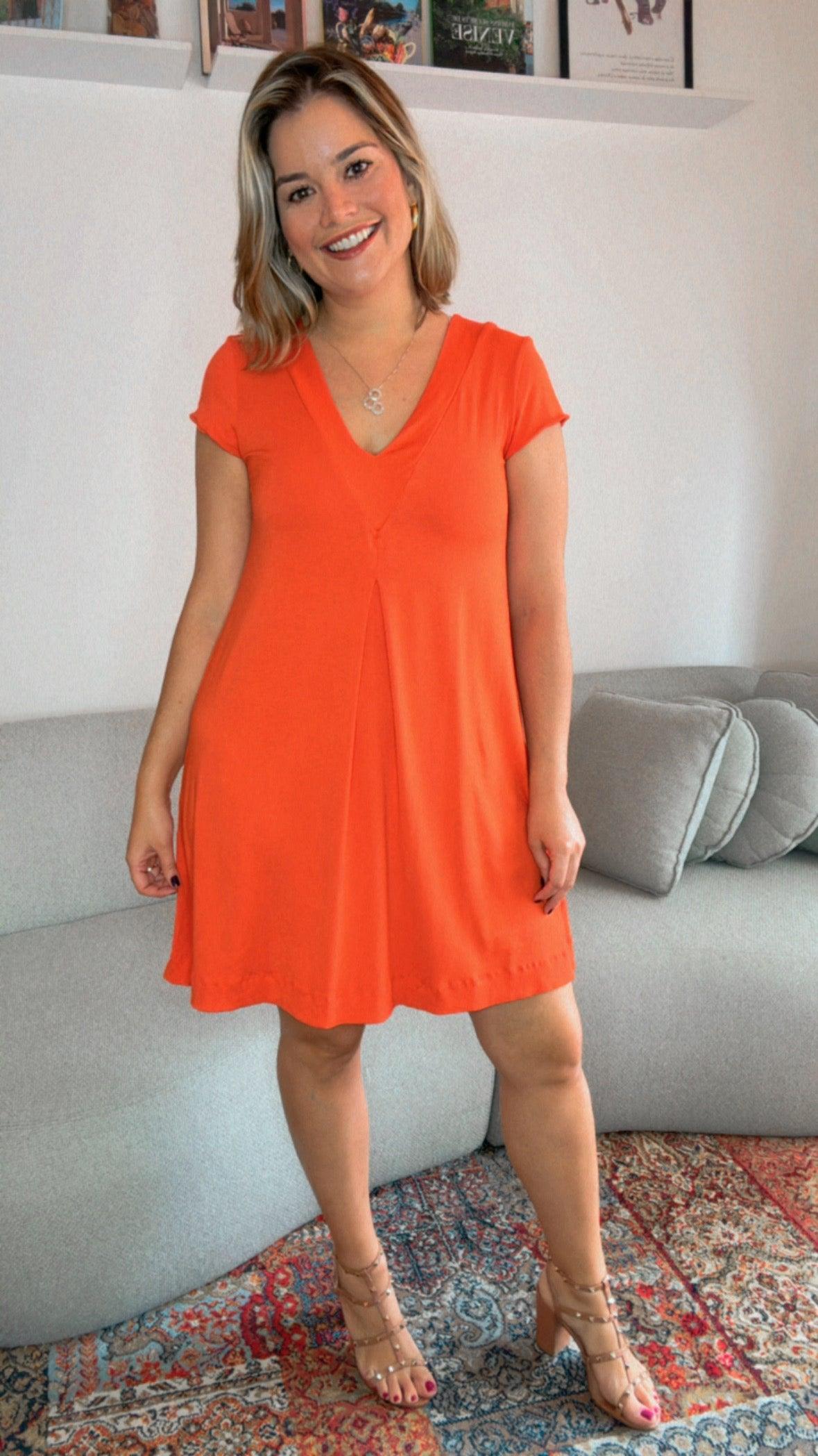 Vestido Laura - Evasê Decote V em Viscolycra - Bazar Online