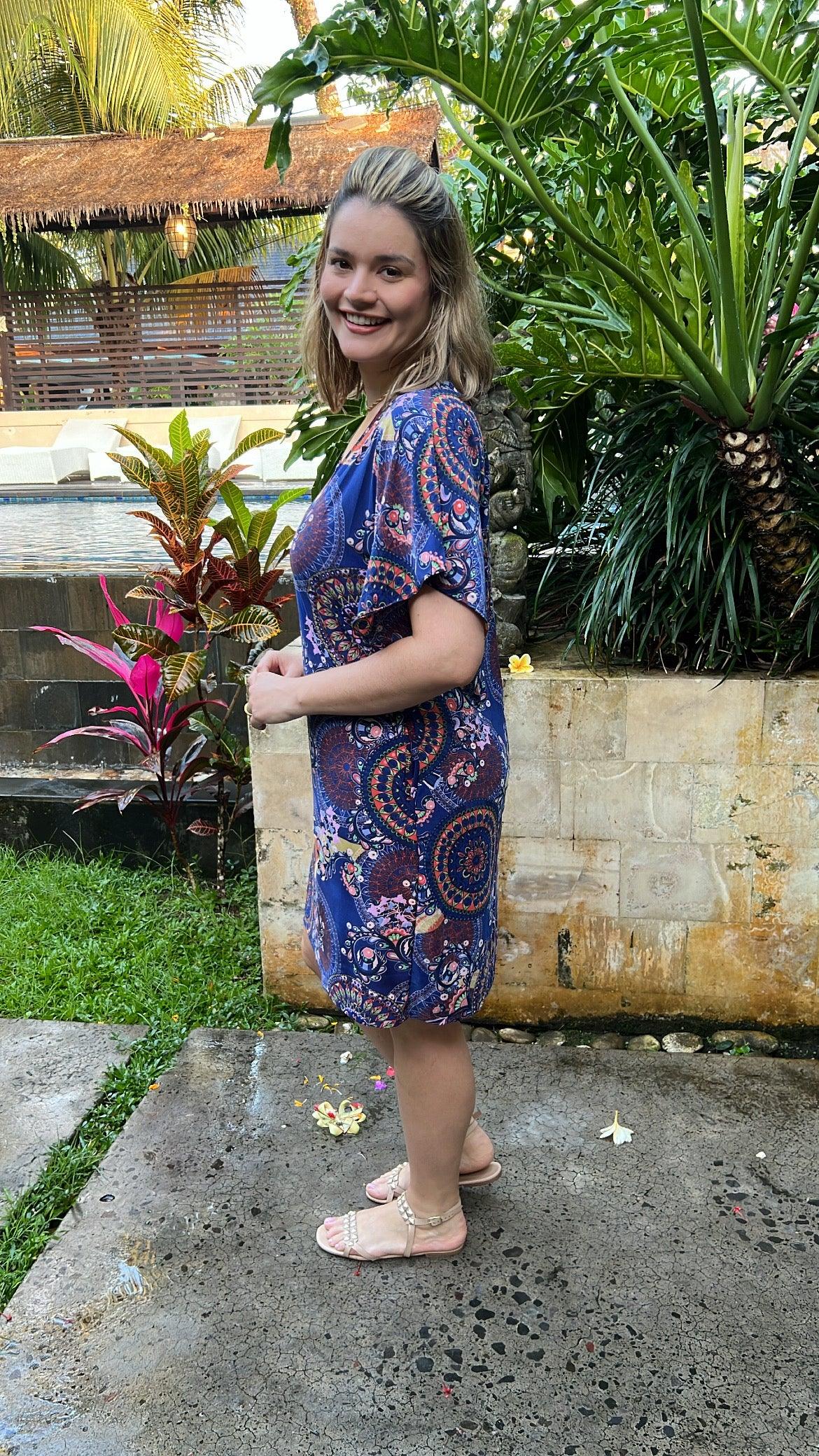 Vestido Helena - Malha Confort Manga Morcego - Bazar Online