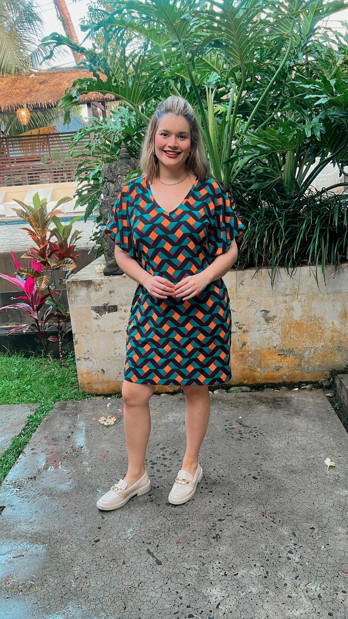 Vestido Helena - Malha Confort Manga Morcego - Bazar Online