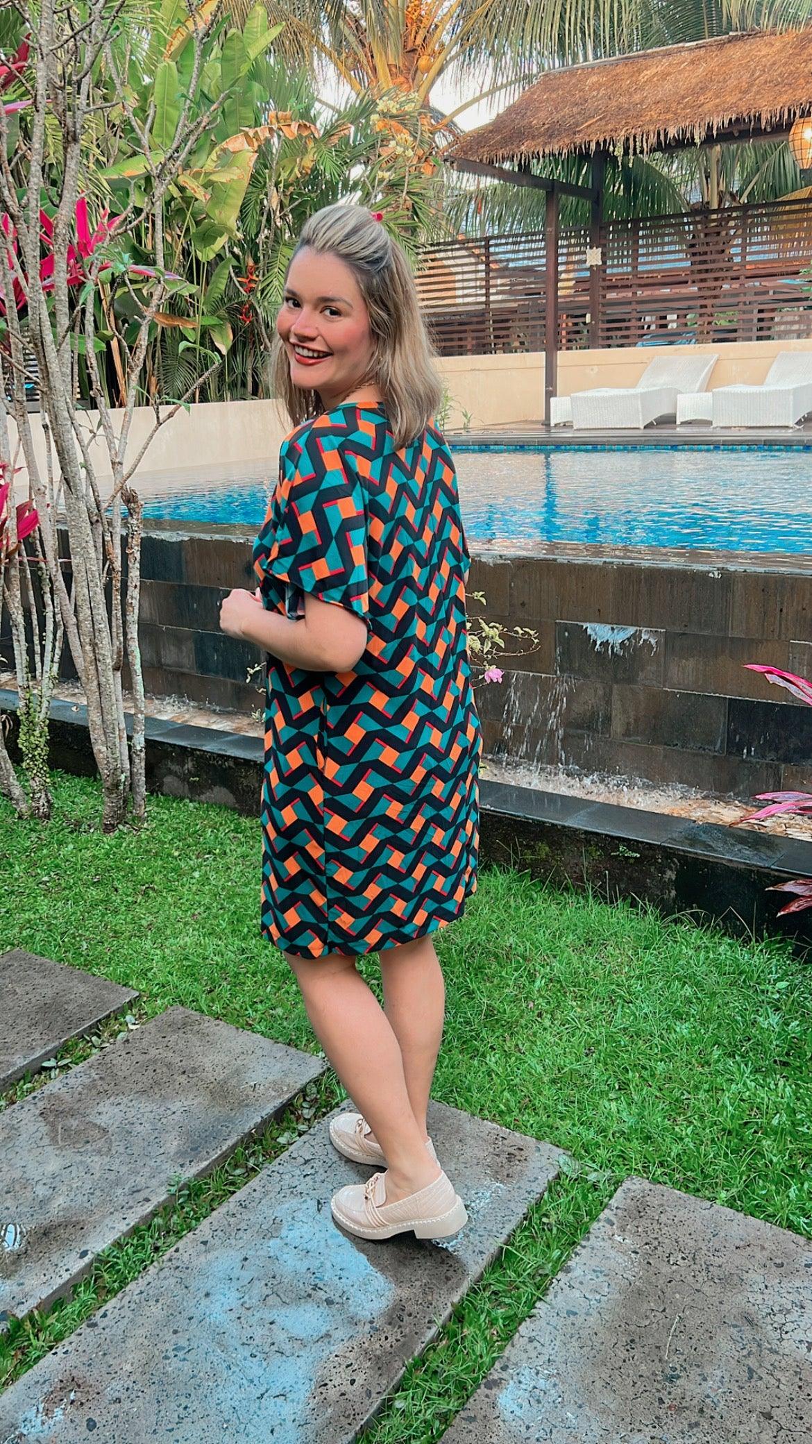 Vestido Helena - Malha Confort Manga Morcego - Bazar Online