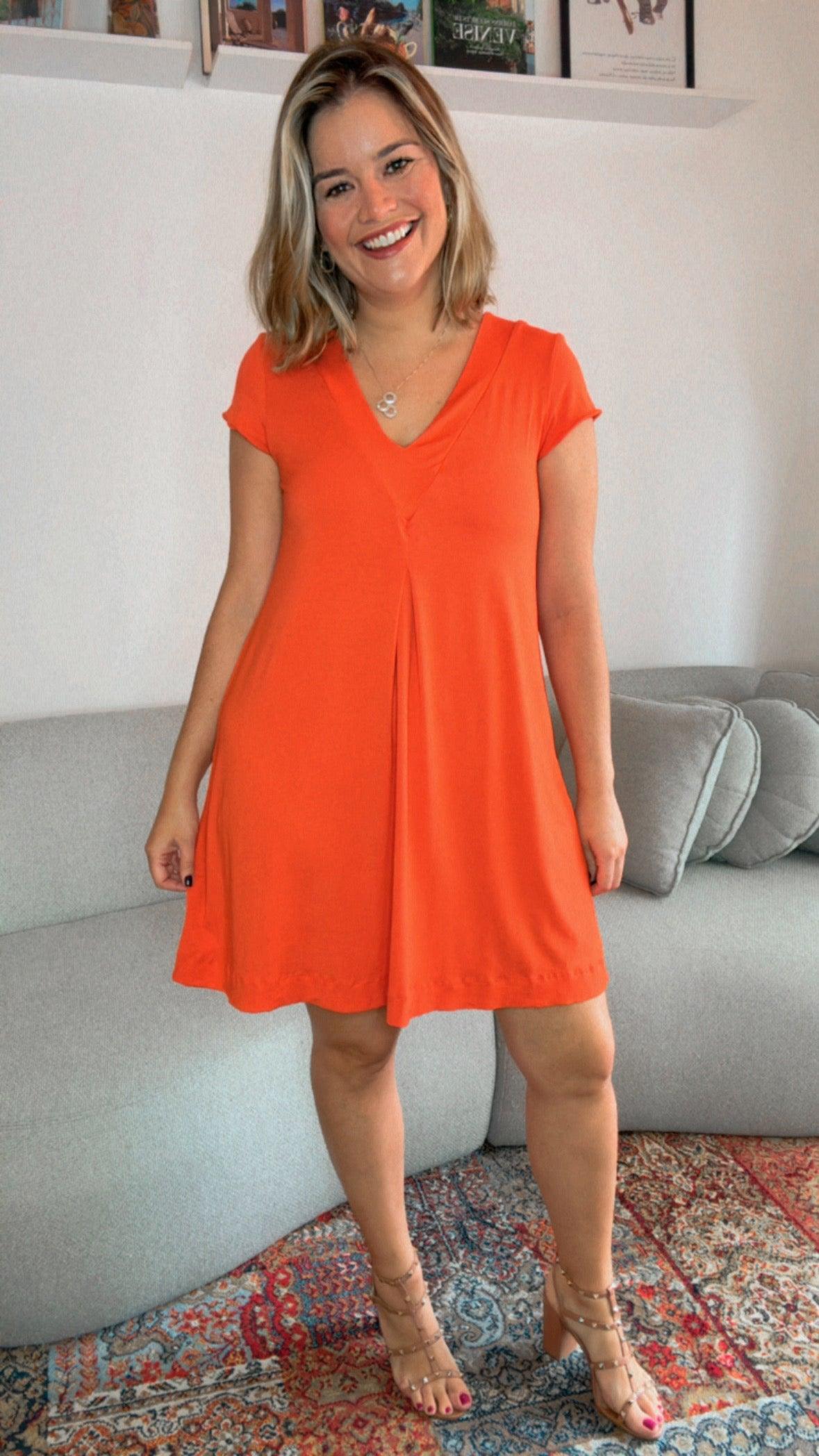 Vestido Laura - Evasê Decote V em Viscolycra - Bazar Online