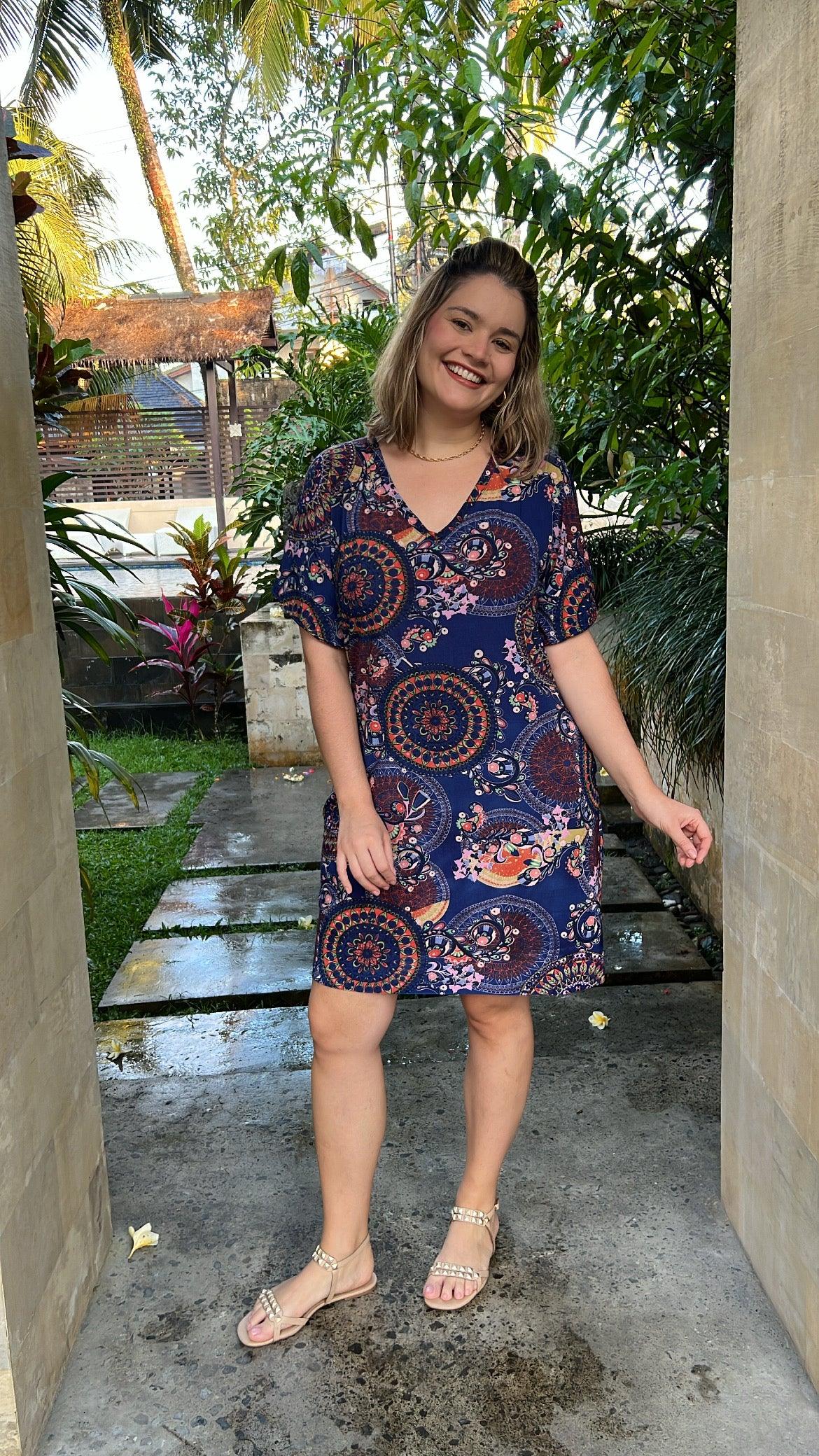 Vestido Helena - Malha Confort Manga Morcego - Bazar Online