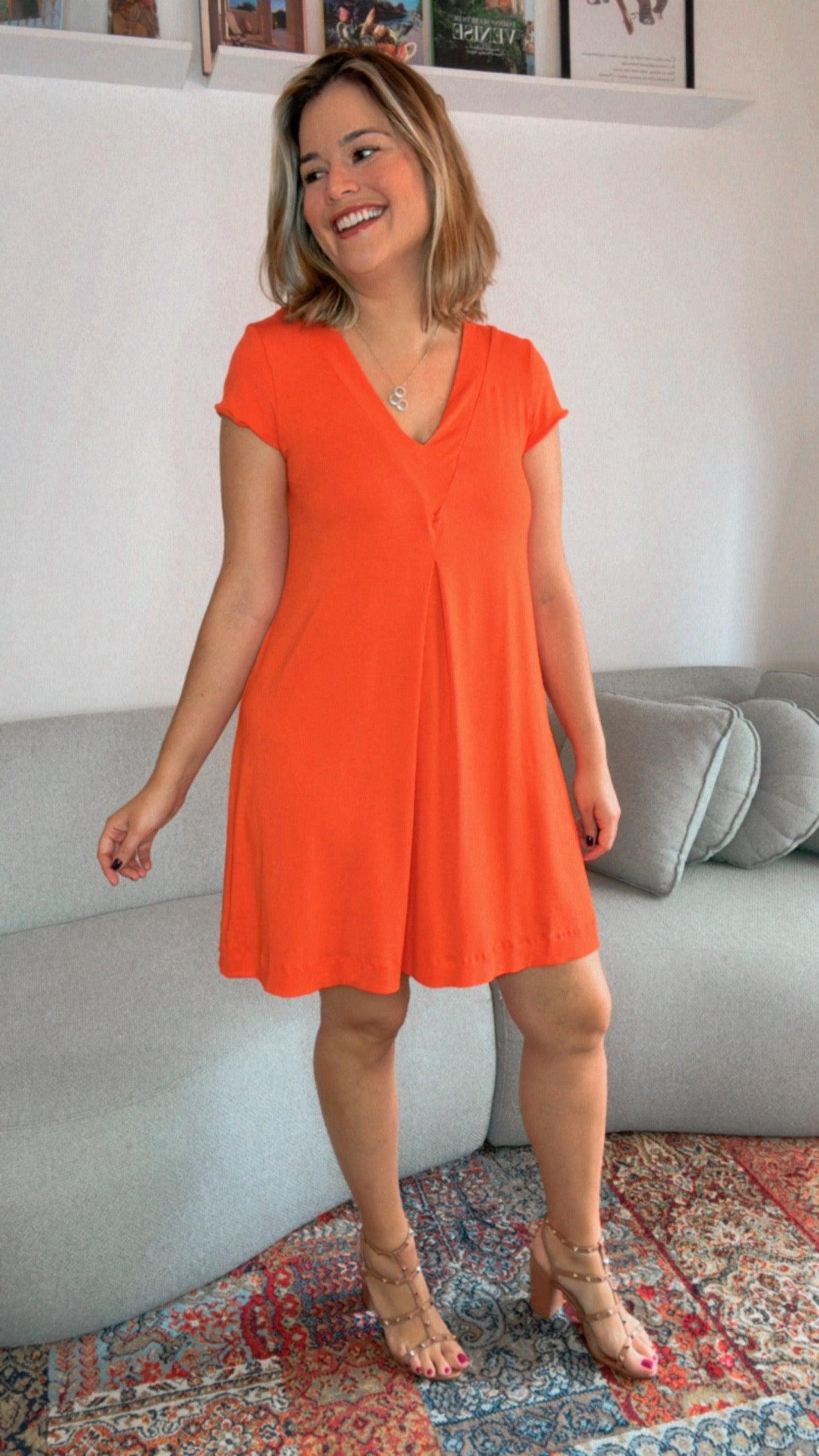 Vestido Laura - Evasê Decote V em Viscolycra - Bazar Online