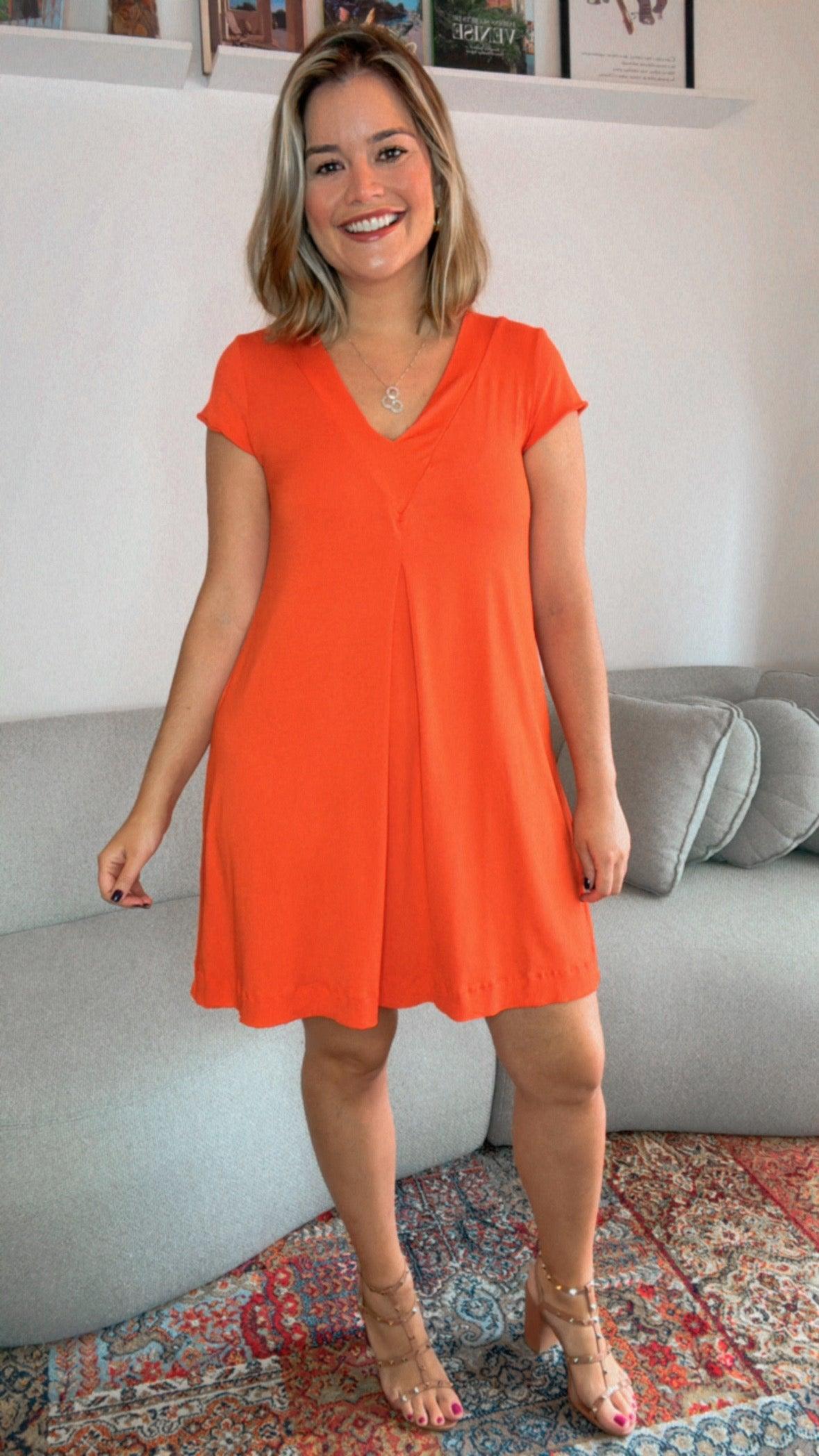 Vestido Laura - Evasê Decote V em Viscolycra - Bazar Online