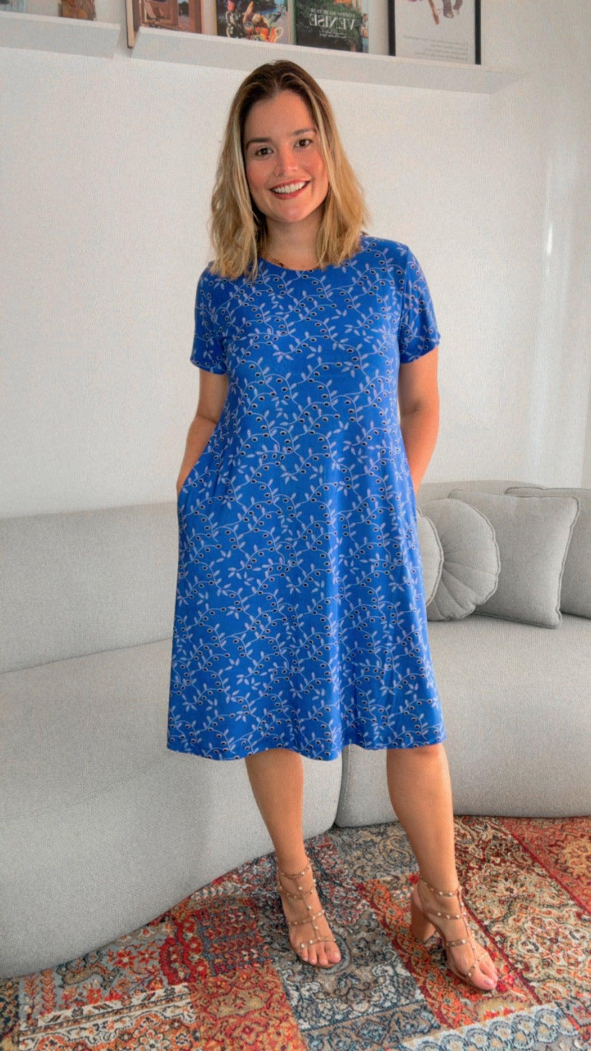 Vestido Sara - Malha Confort Midi com Manga - Bazar Online