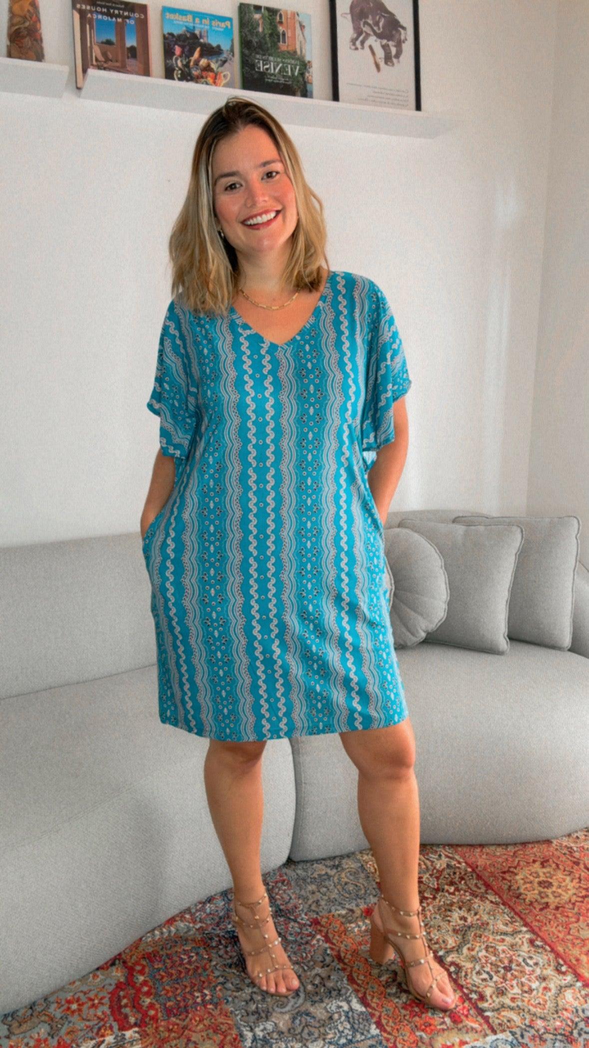 Vestido Helena - Malha Confort Manga Morcego - Bazar Online