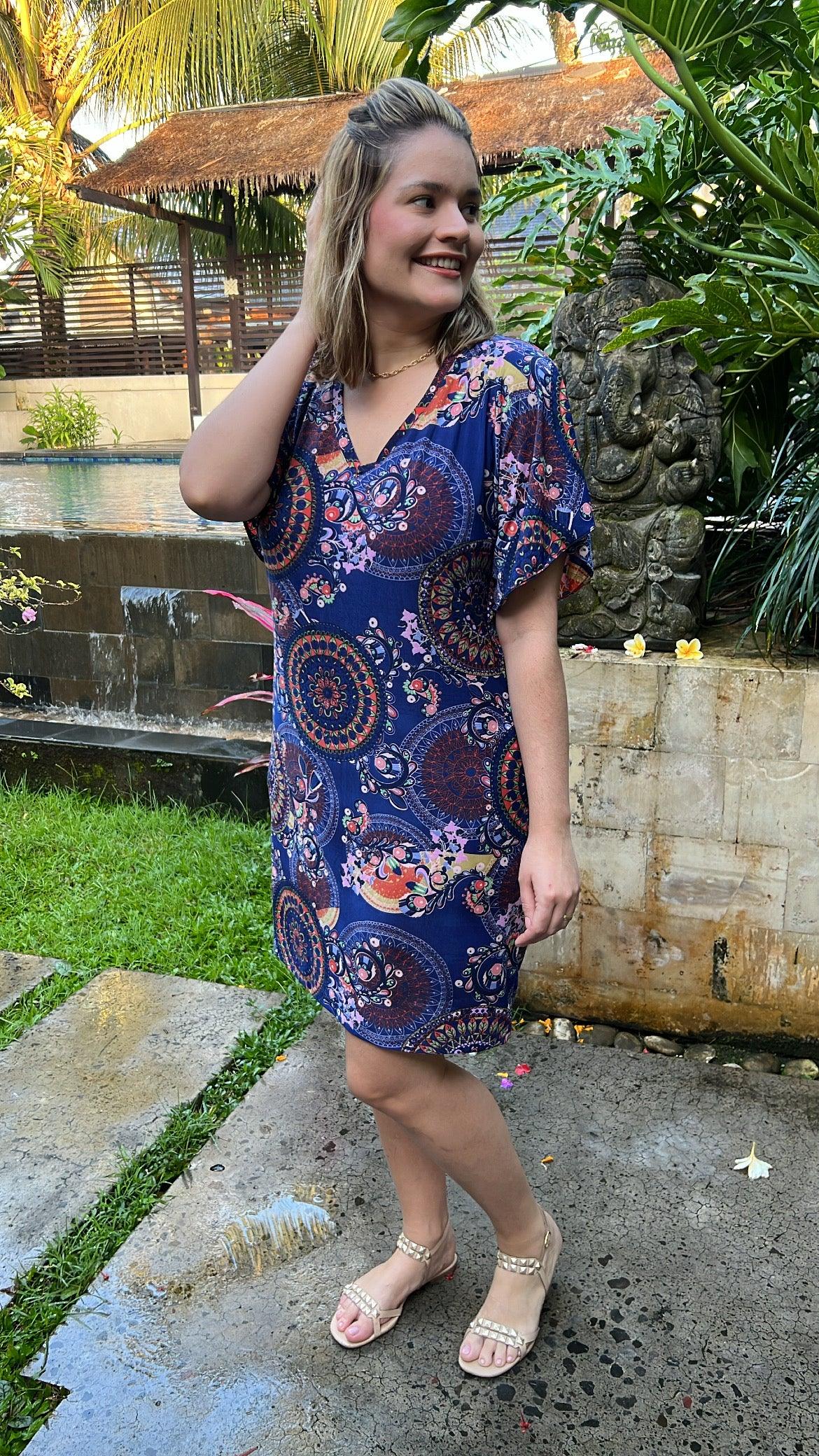 Vestido Helena - Malha Confort Manga Morcego - Bazar Online
