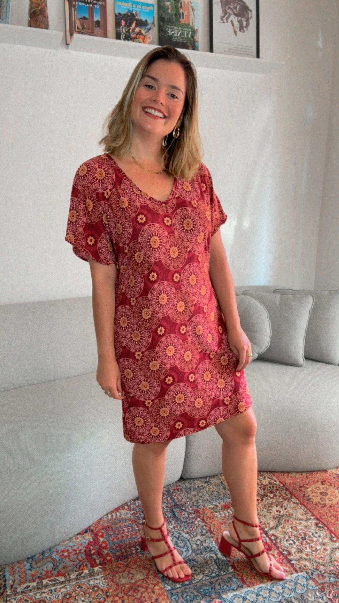 Vestido Helena - Malha Confort Manga Morcego - Bazar Online