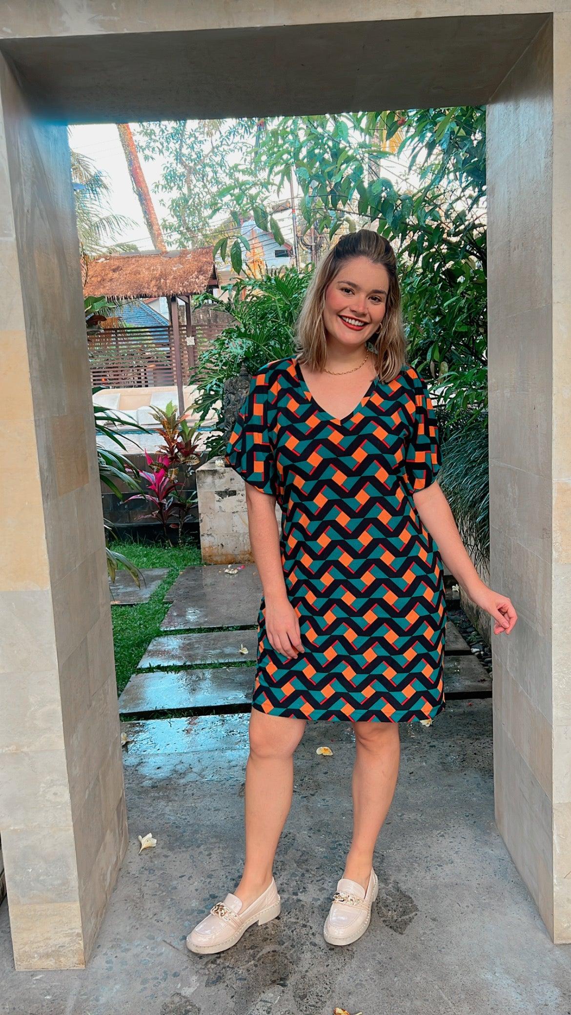 Vestido Helena - Malha Confort Manga Morcego - Bazar Online