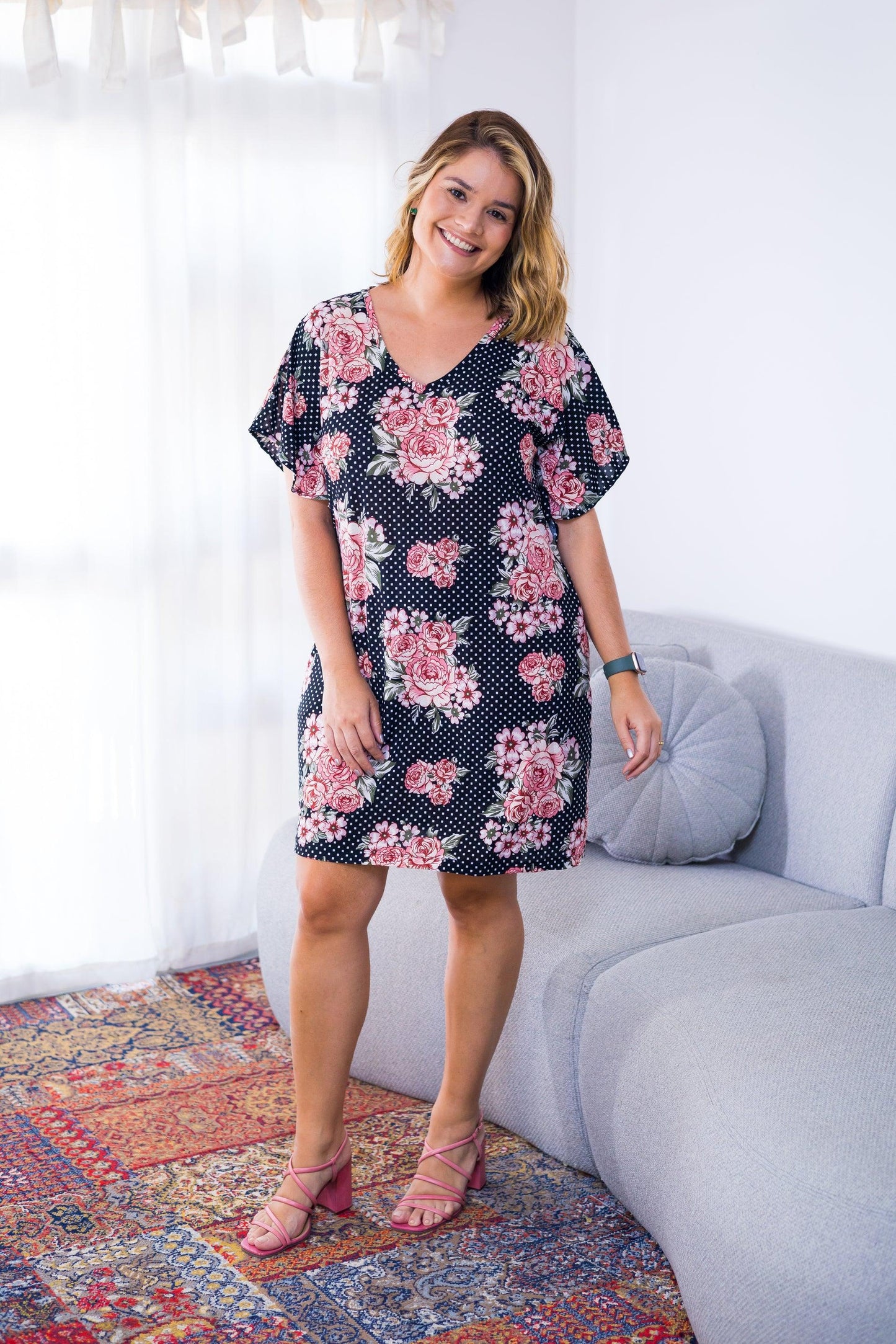 Vestido Helena - Malha Confort Manga Morcego - Bazar Online