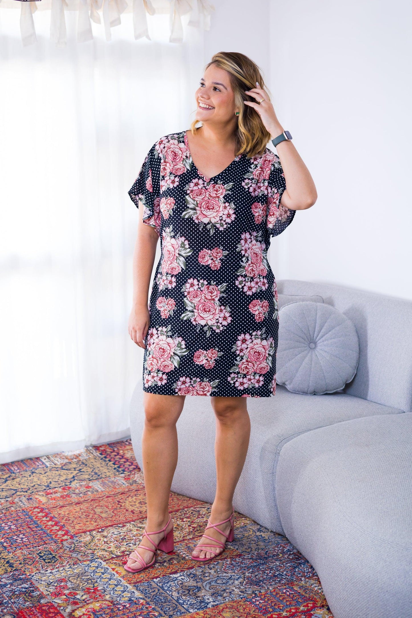 Vestido Helena - Malha Confort Manga Morcego - Bazar Online
