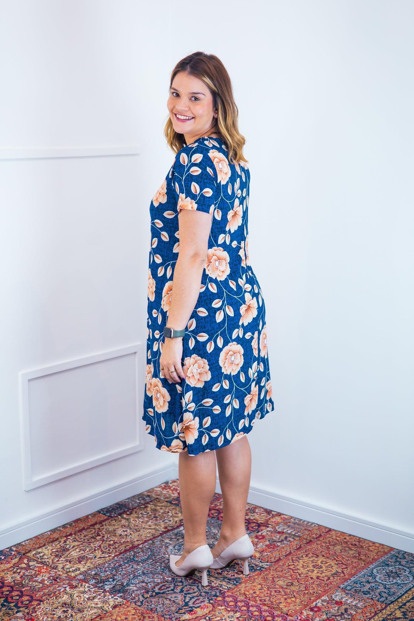 Vestido Sara - Malha Confort Midi com Manga - Bazar Online