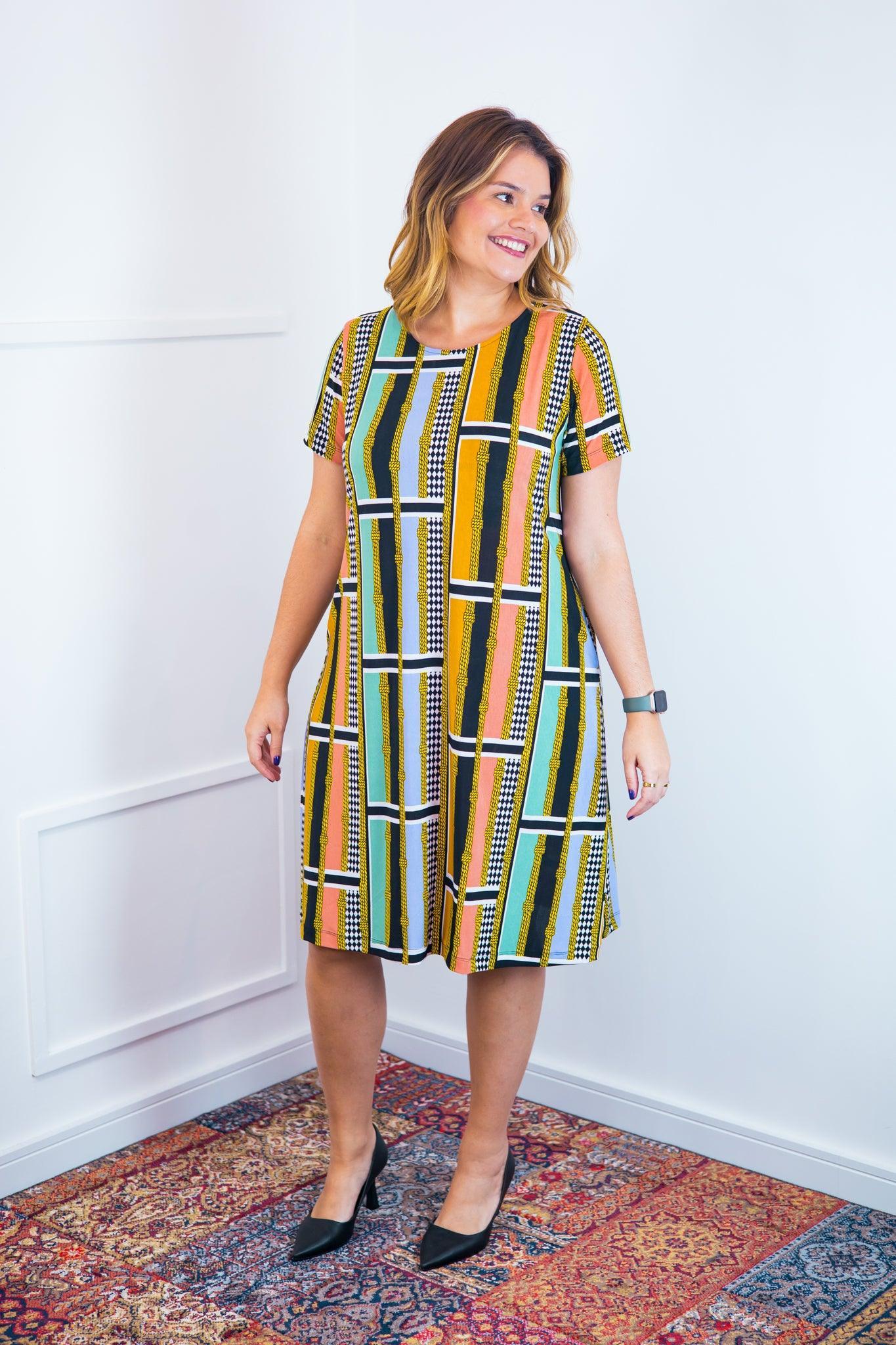 Vestido Sara - Malha Confort Midi com Manga - Bazar Online