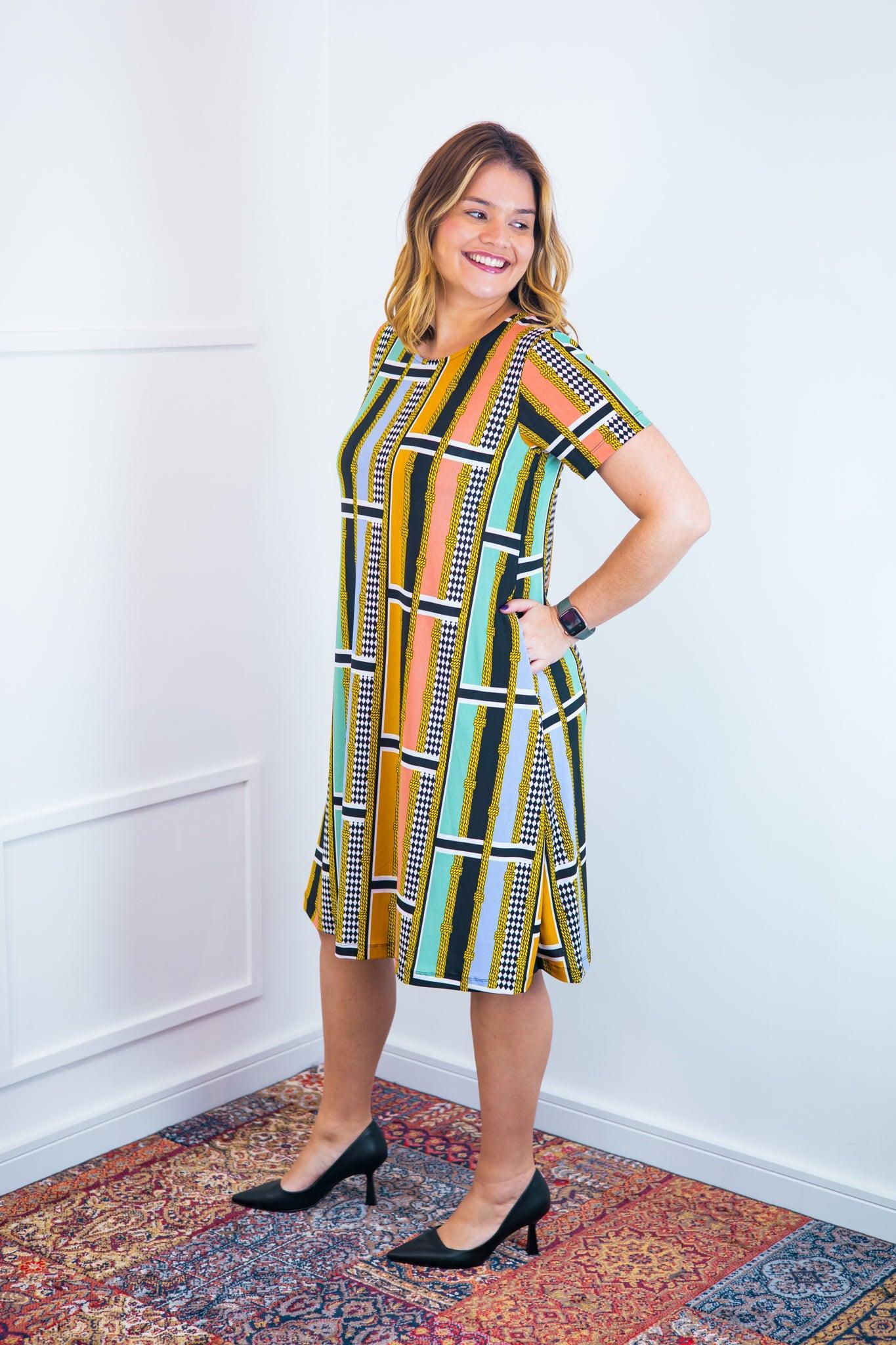 Vestido Sara - Malha Confort Midi com Manga - Bazar Online