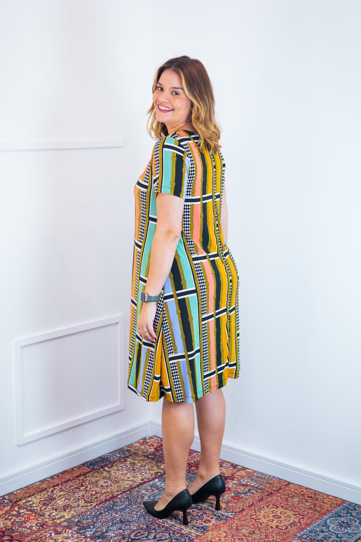 Vestido Sara - Malha Confort Midi com Manga - Bazar Online