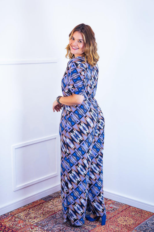 Macacão Isadora - Manga Japonesa com Calça Pantalona - Bazar Online