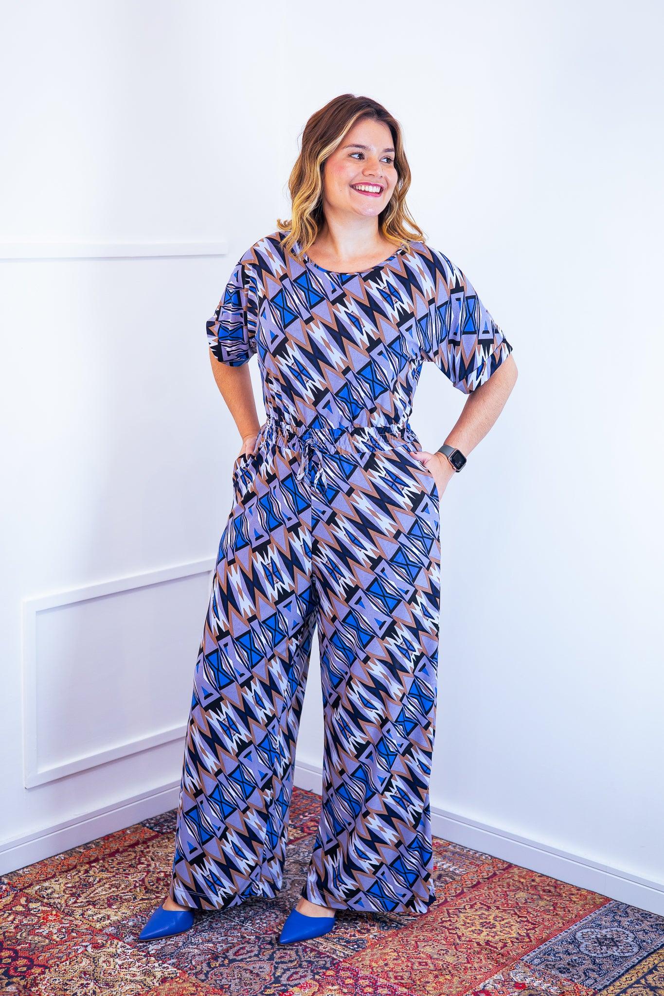 Macacão Isadora - Manga Japonesa com Calça Pantalona - Bazar Online