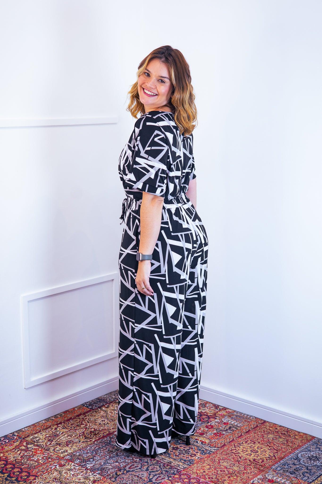 Macacão Isadora - Manga Japonesa com Calça Pantalona - Bazar Online