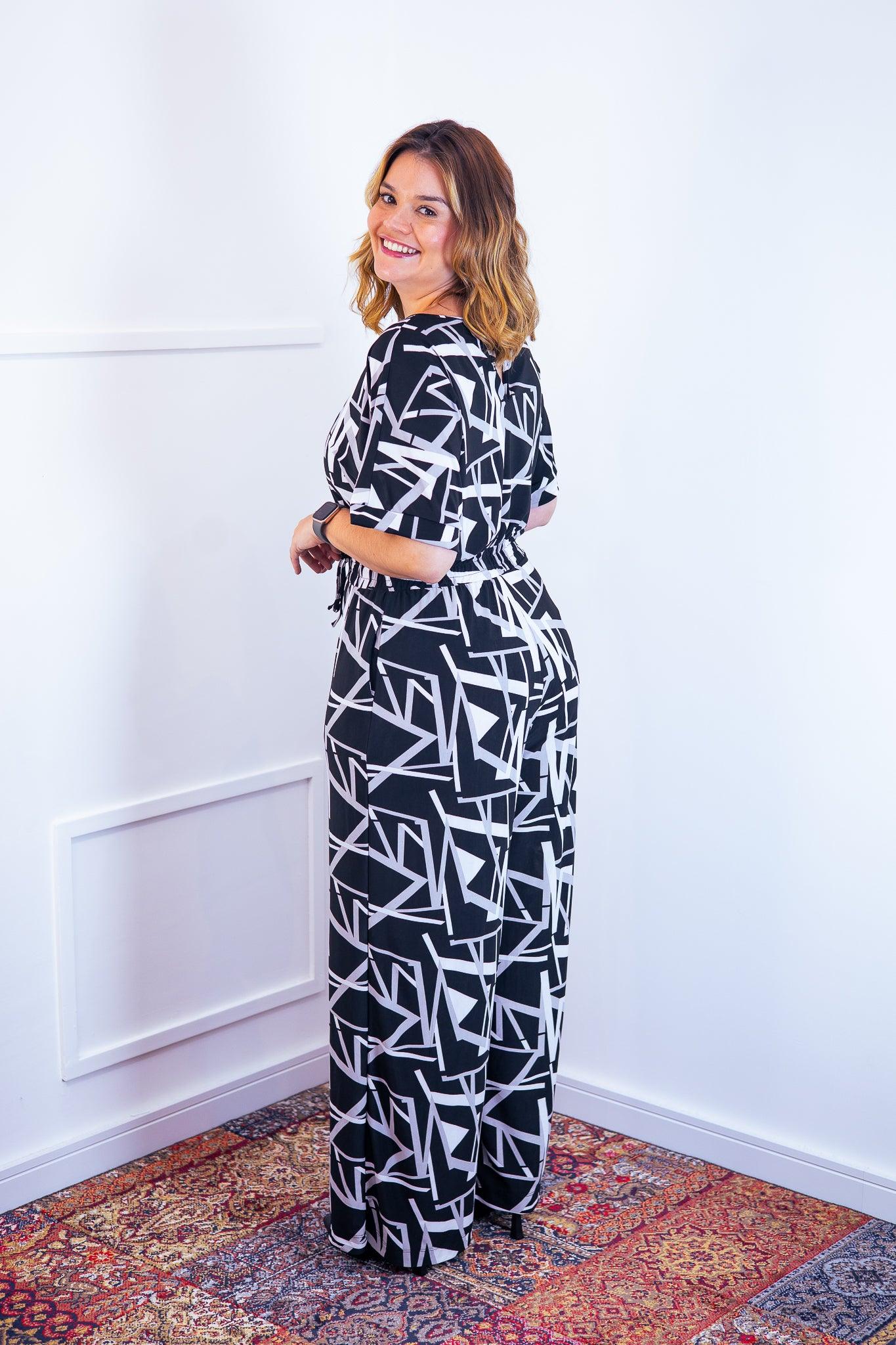 Macacão Isadora - Manga Japonesa com Calça Pantalona - Bazar Online