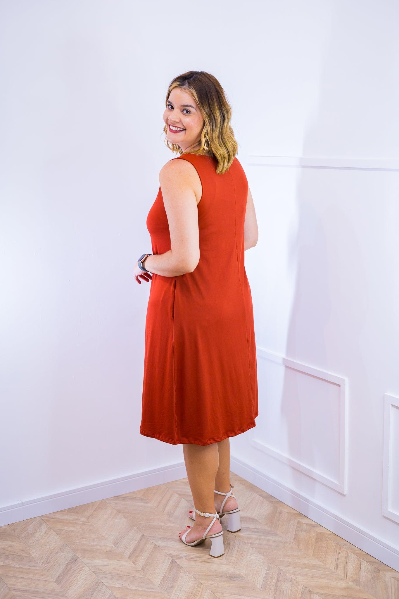 Vestido Sofia - Malha Confort Regata Midi - Bazar Online