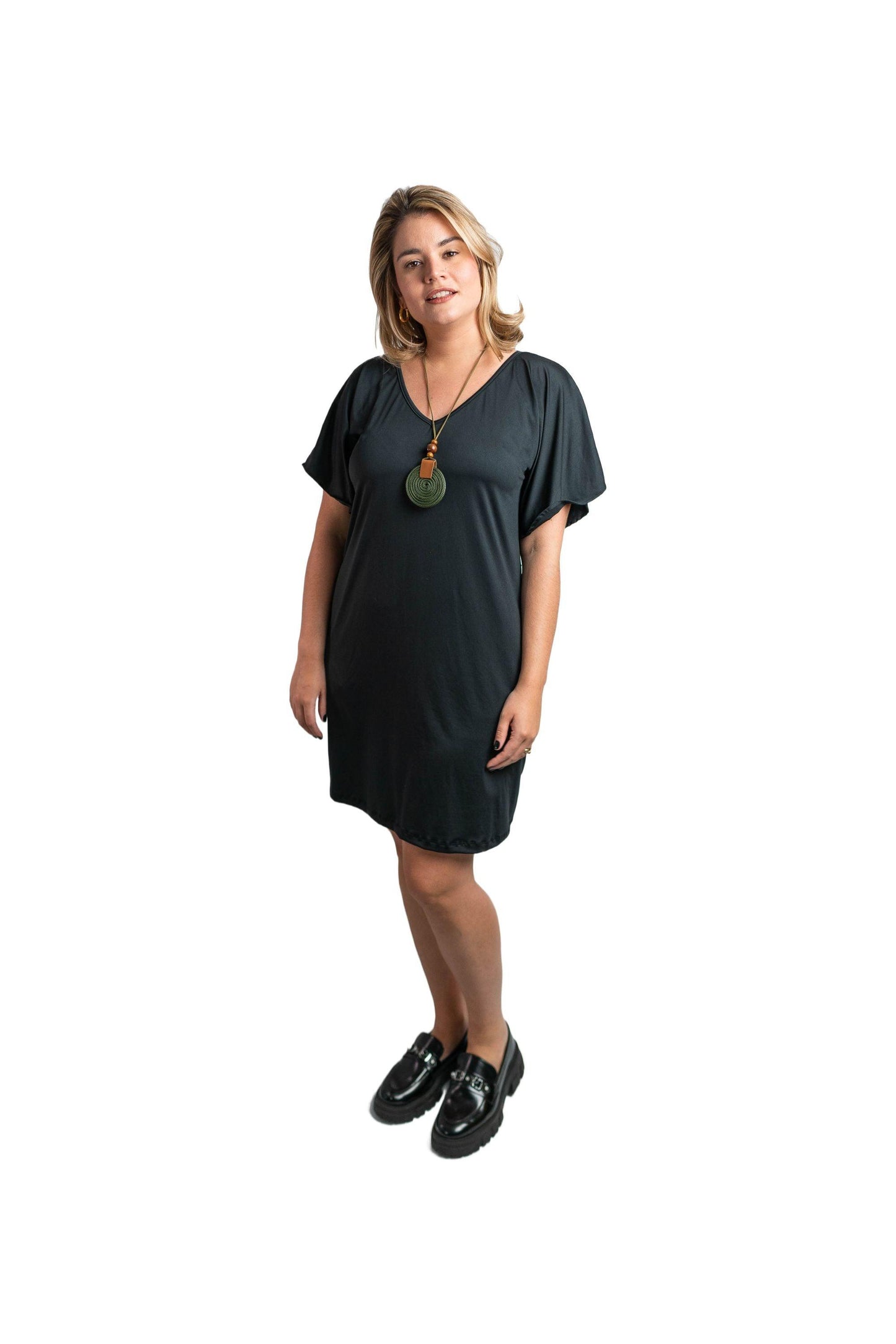 Vestido Helena - Malha Confort Manga Morcego - Bazar Online