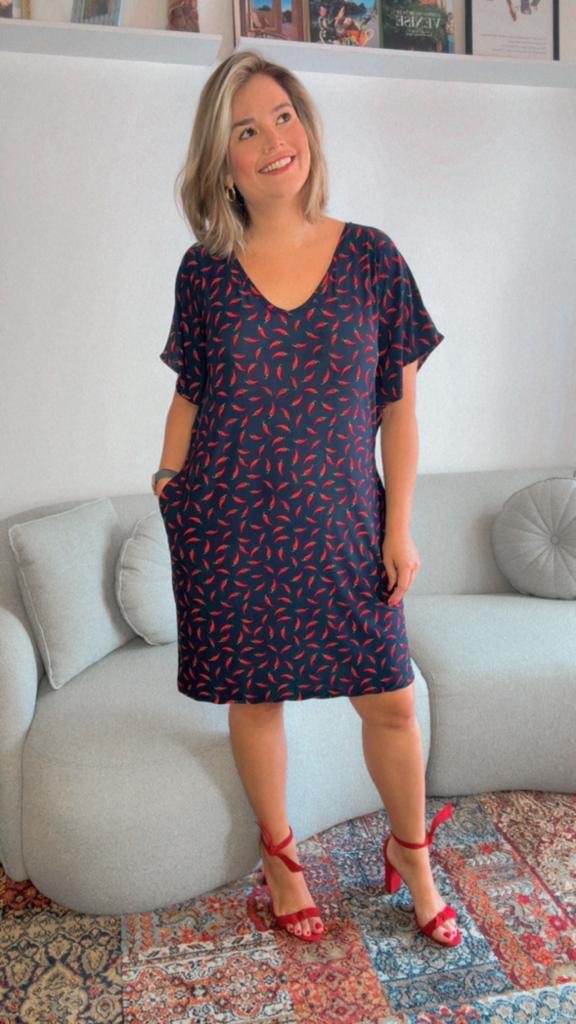 Vestido Helena - Malha Confort Manga Morcego - Bazar Online