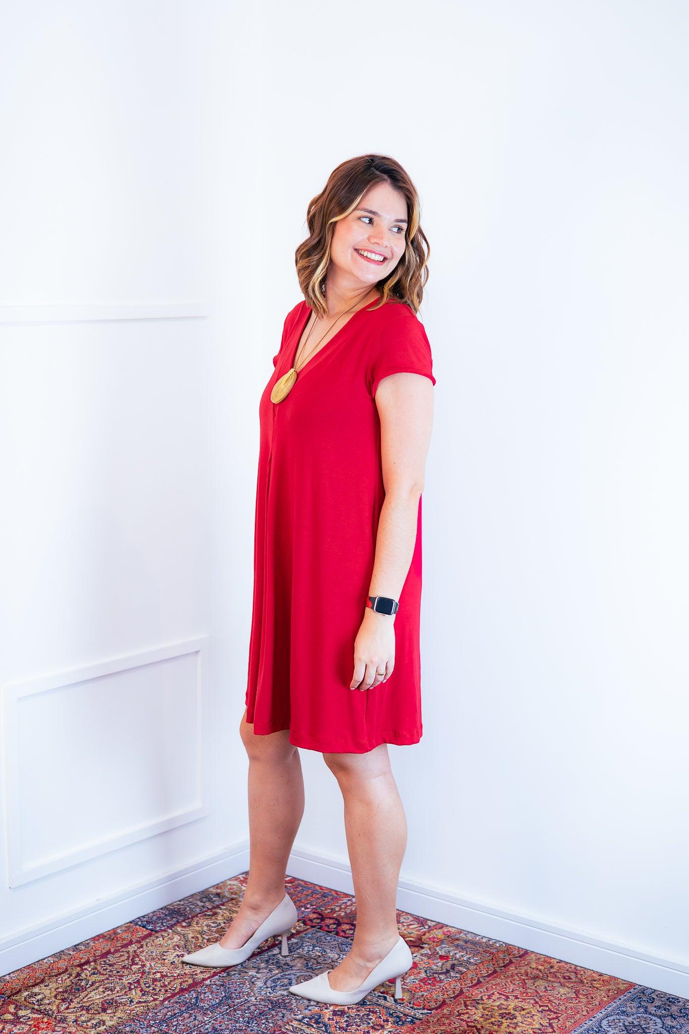 Vestido Laura - Evasê Decote V em Viscolycra - Bazar Online