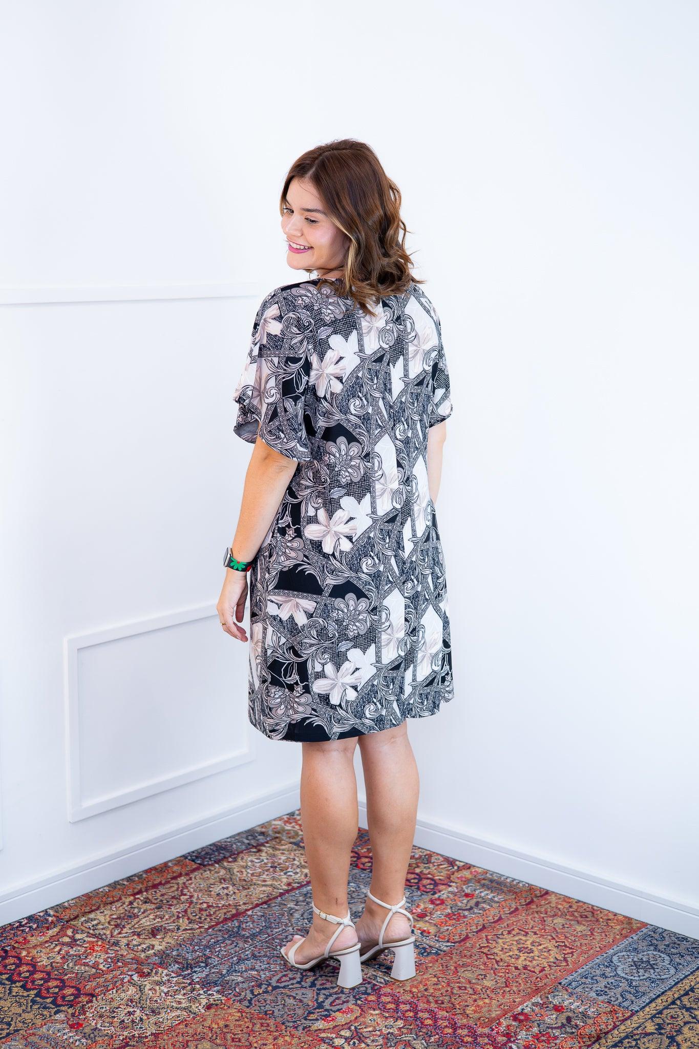 Vestido Helena - Malha Confort Manga Morcego - Bazar Online