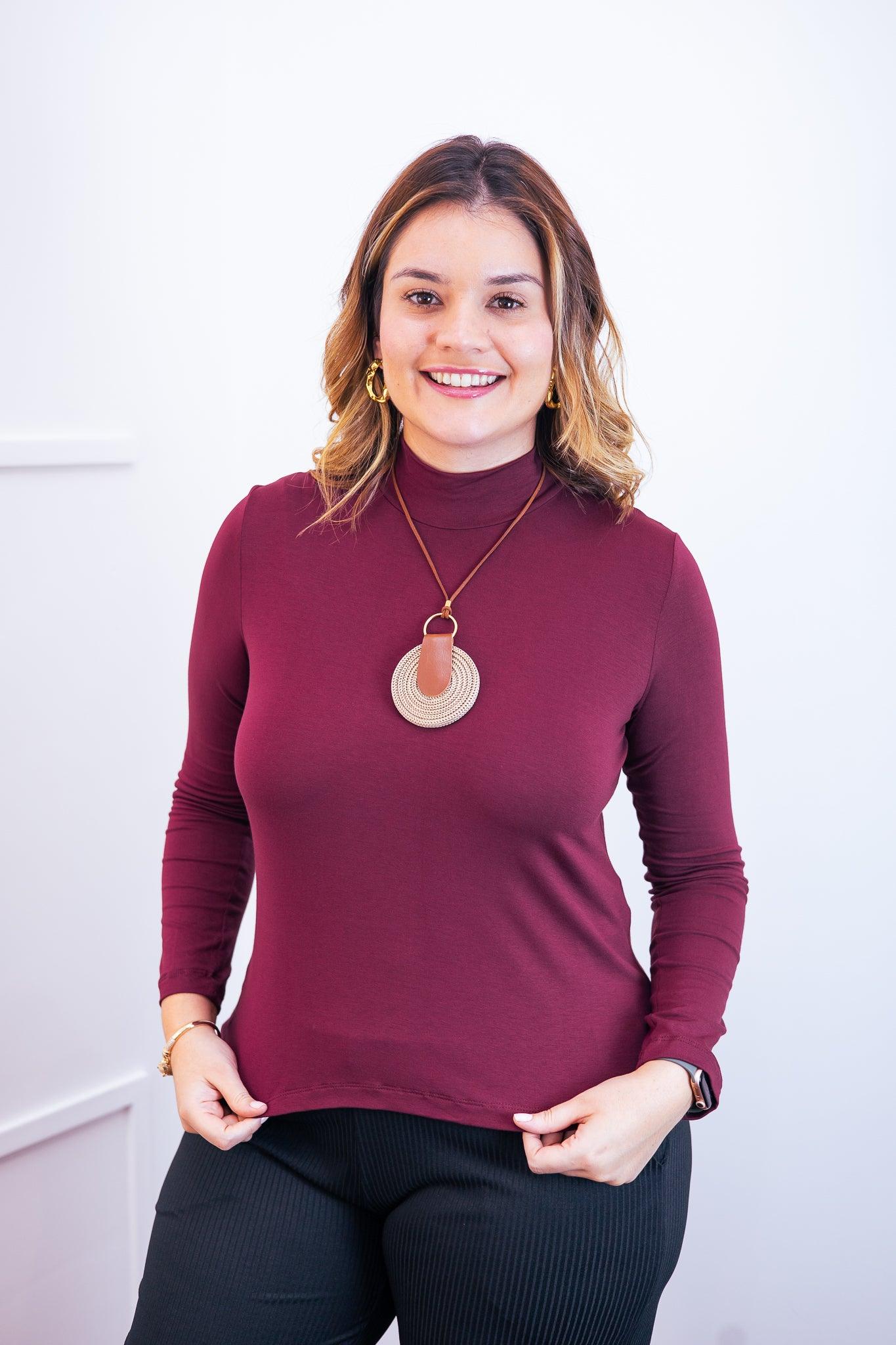 Blusa Donna - Manga longa com Golinha - Bazar Online