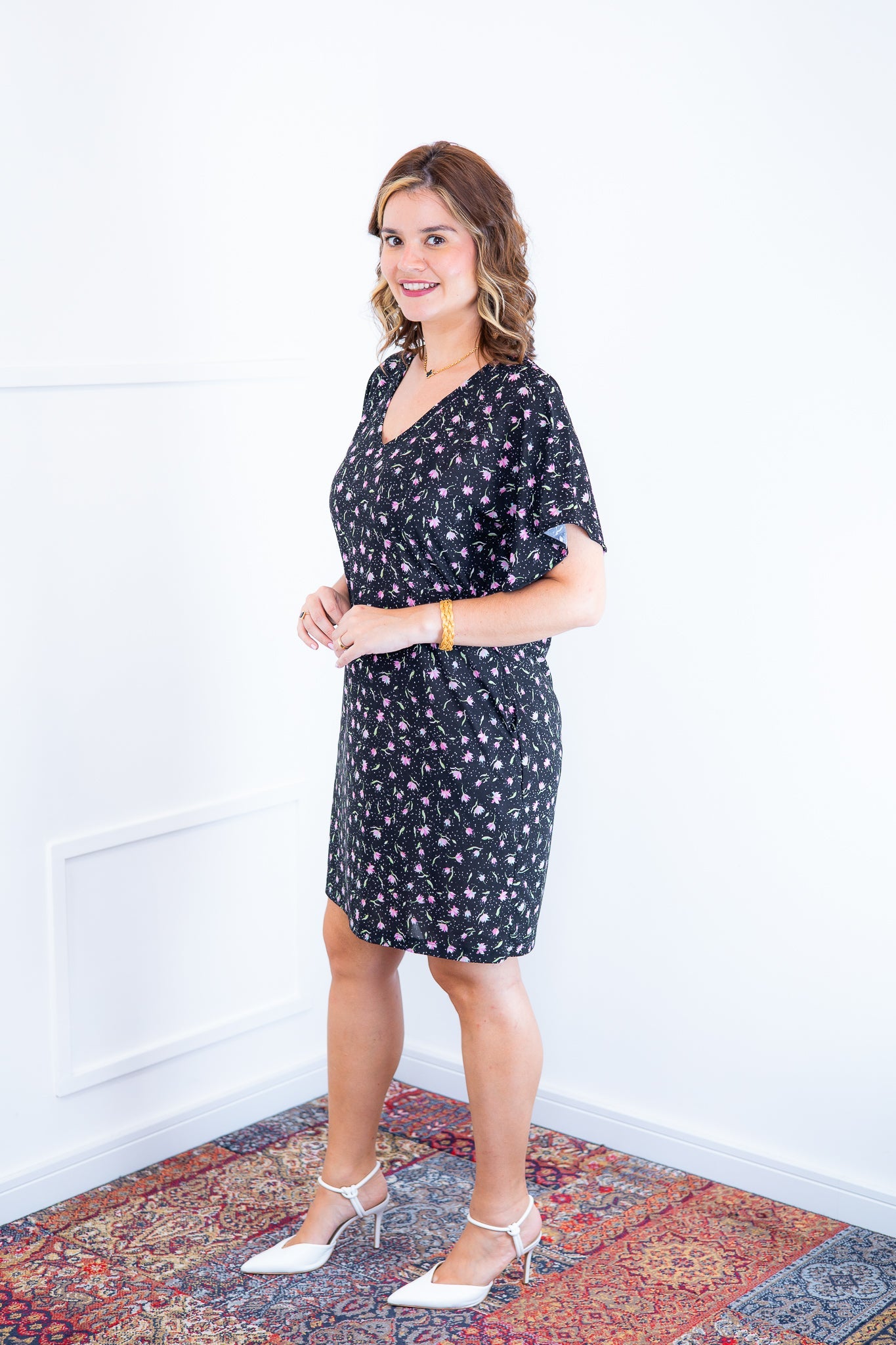 Vestido Helena - Malha Confort Manga Morcego - Bazar Online