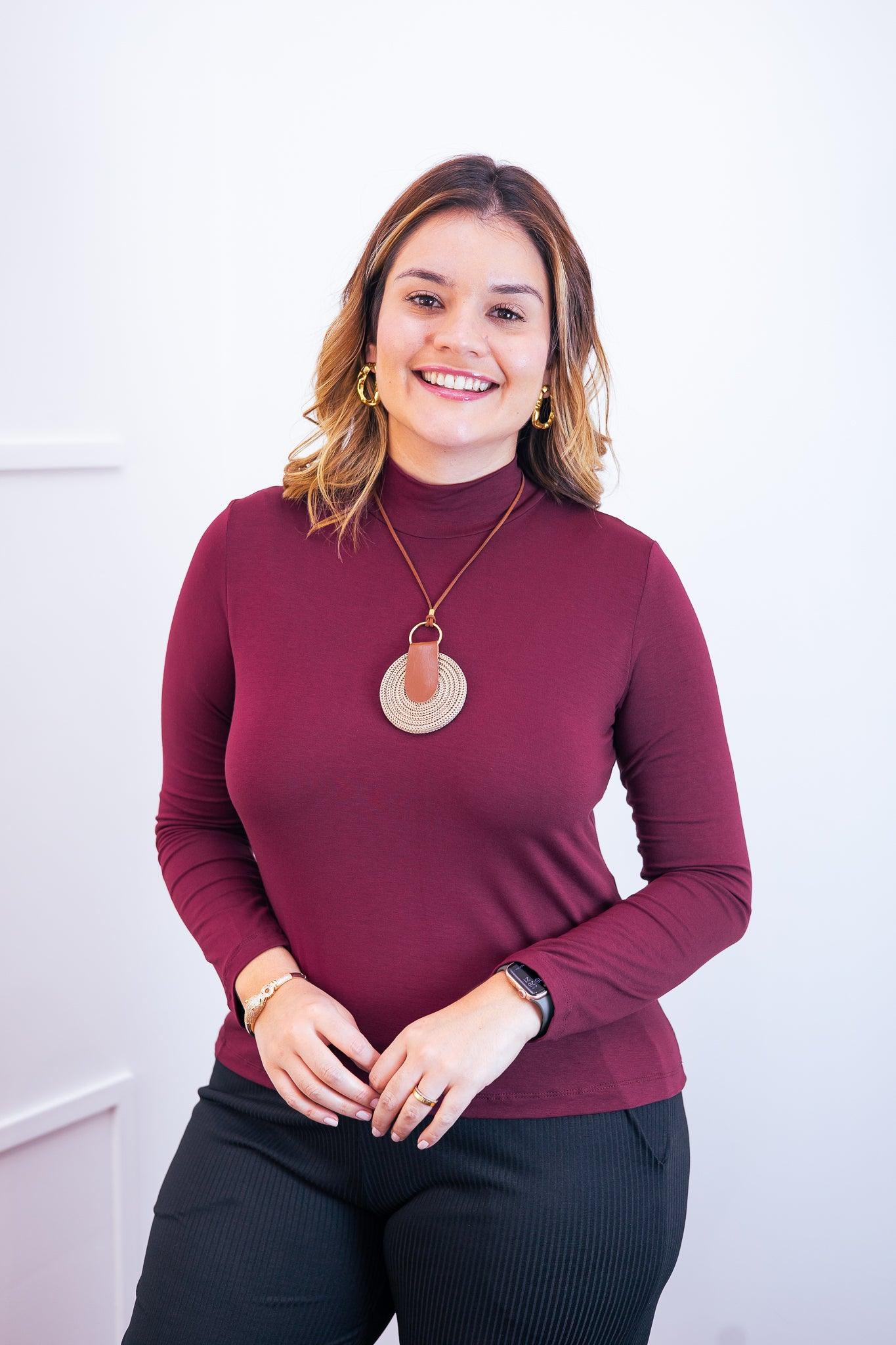 Blusa Donna - Manga longa com Golinha - Bazar Online