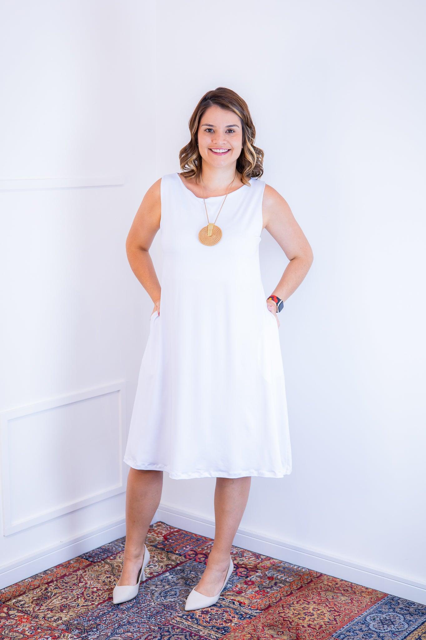 Vestido Sofia - Malha Confort Regata Midi - Bazar Online