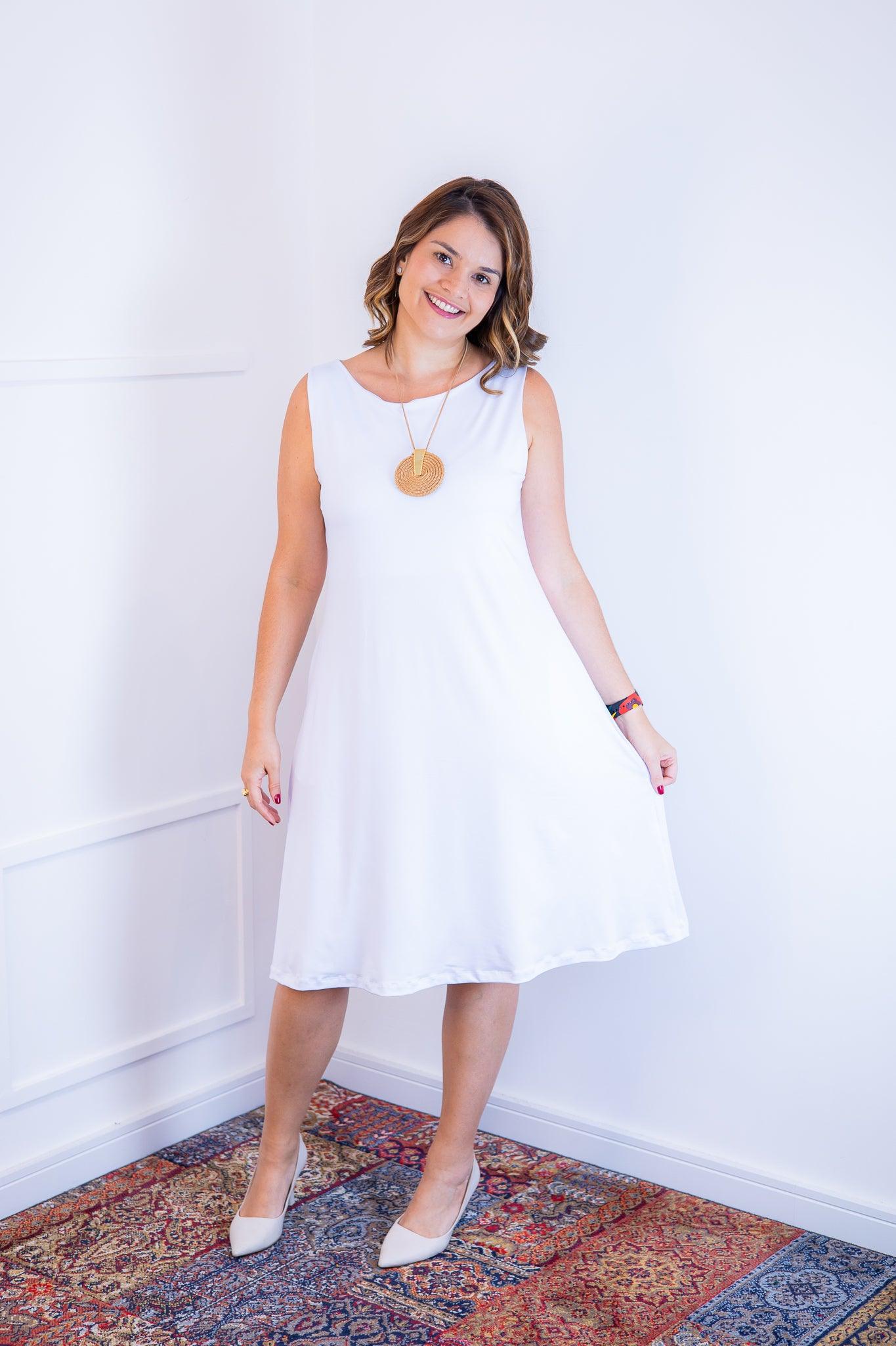 Vestido Sofia - Malha Confort Regata Midi - Bazar Online