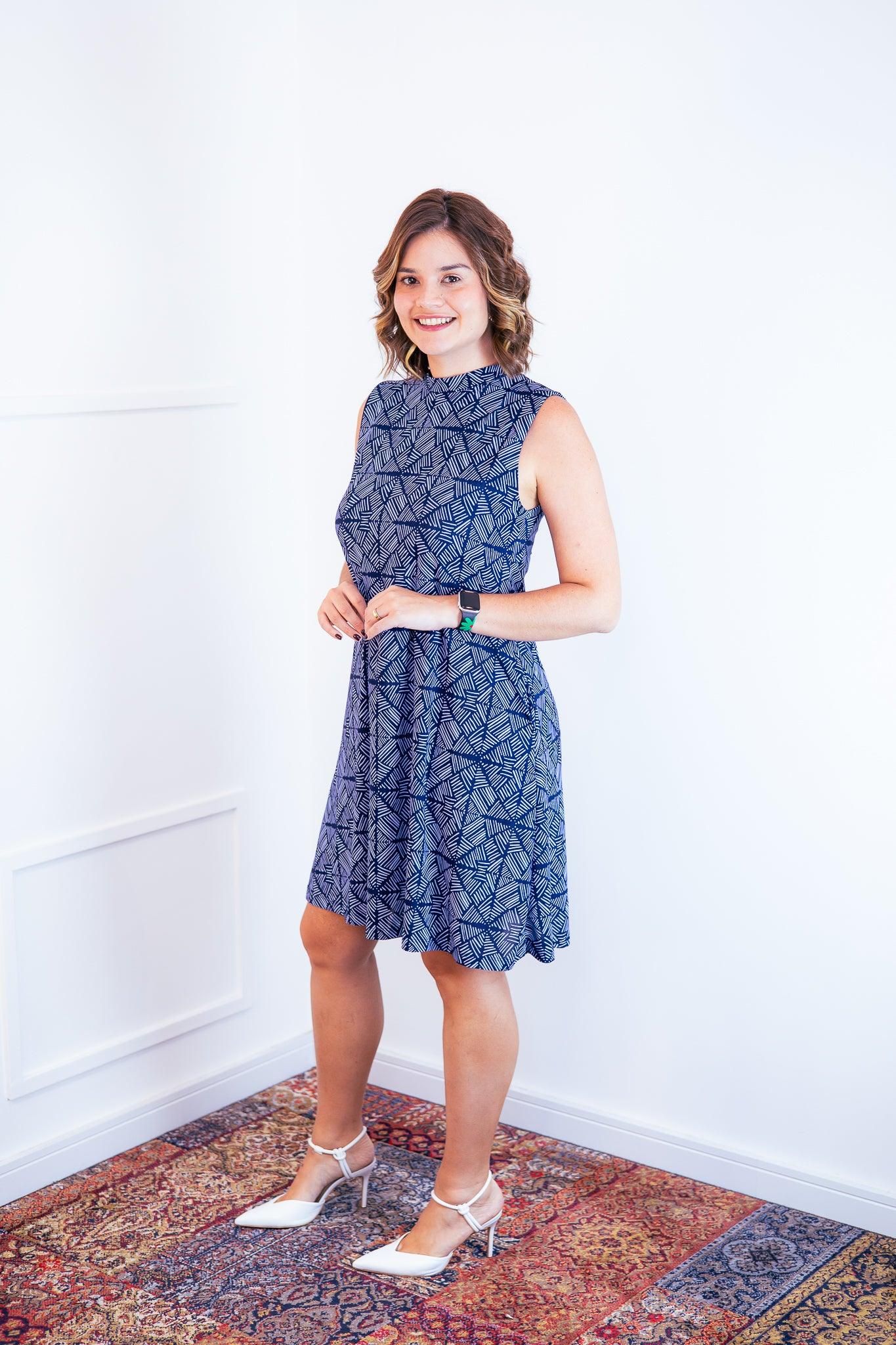 Vestido Emily -  Regata de Amarrar nas Costas em Malha Confort - Bazar Online