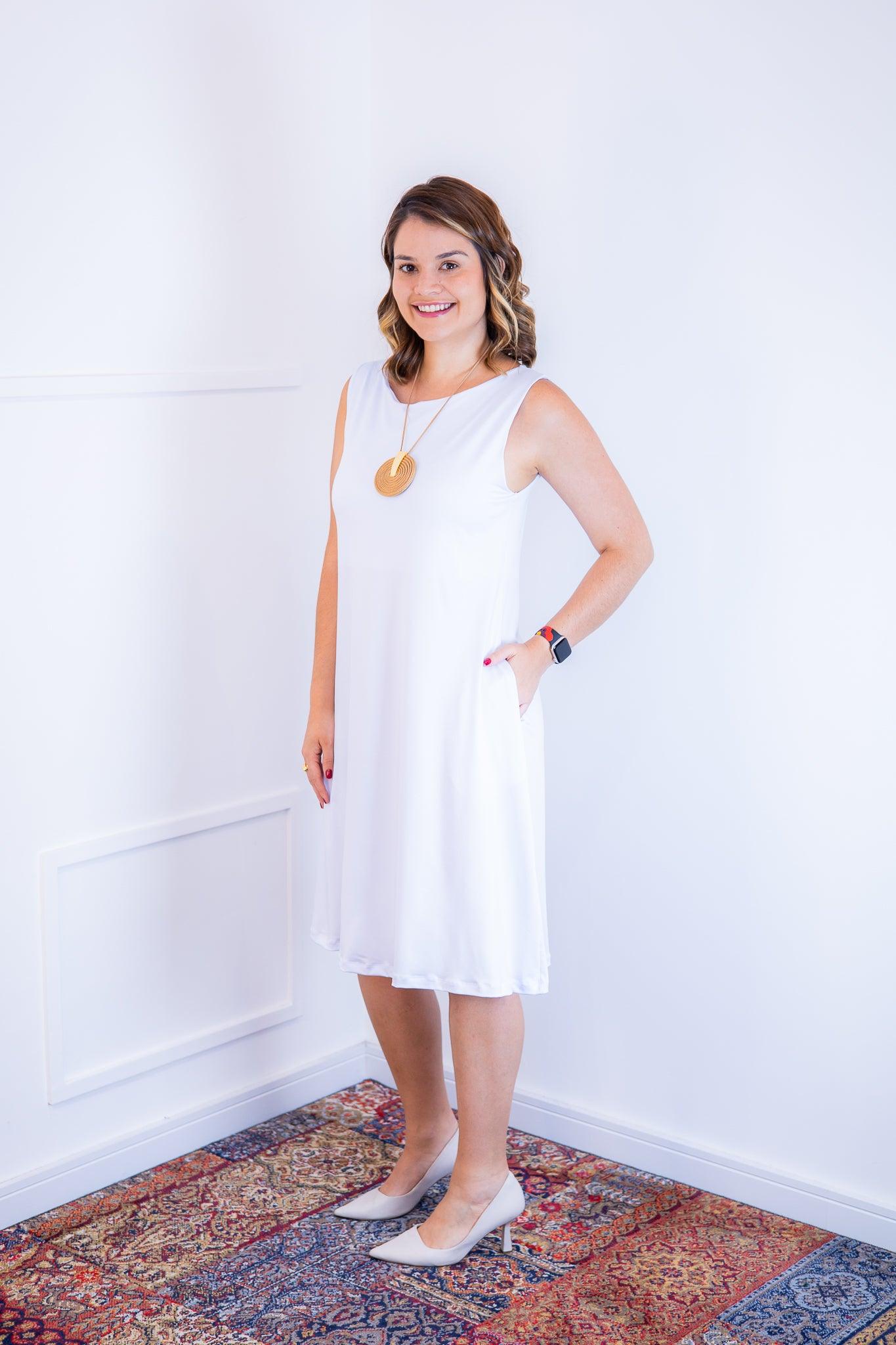 Vestido Sofia - Malha Confort Regata Midi - Bazar Online