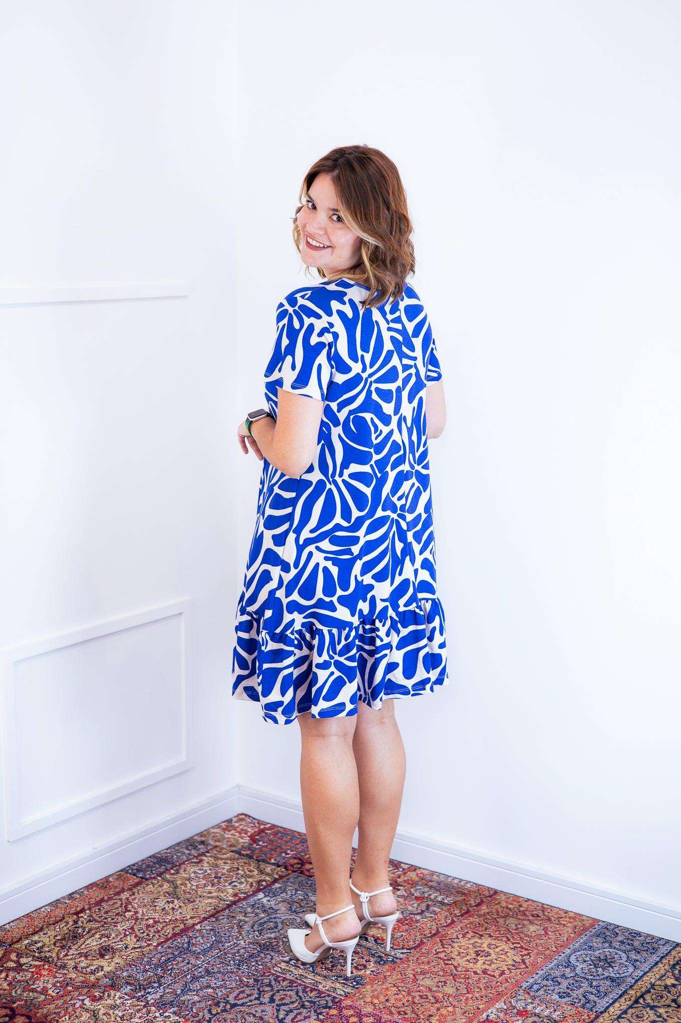 Vestido Verona - Babado Gola V e Manga Curta - Bazar Online