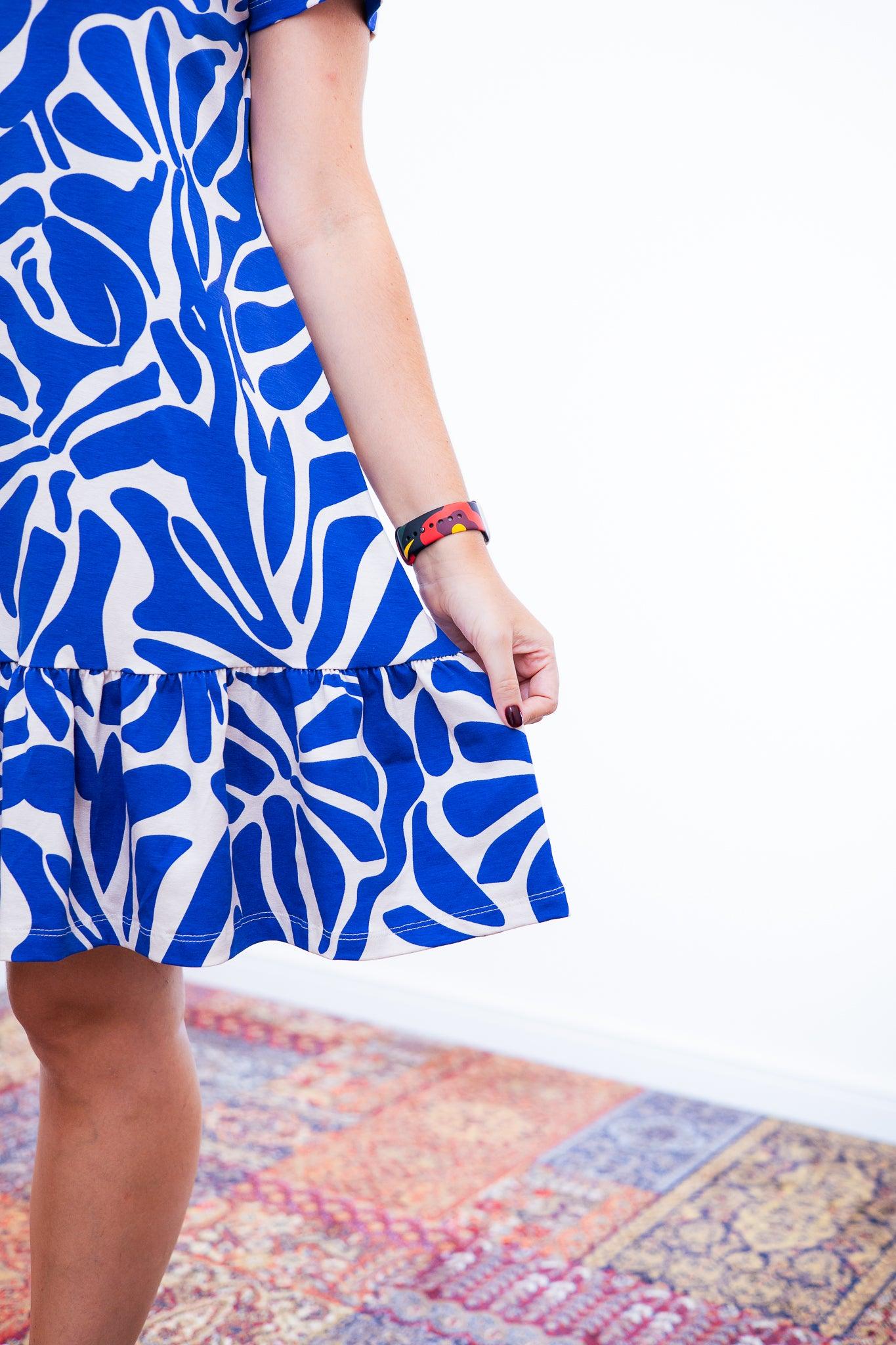 Vestido Verona - Babado Gola V e Manga Curta - Bazar Online