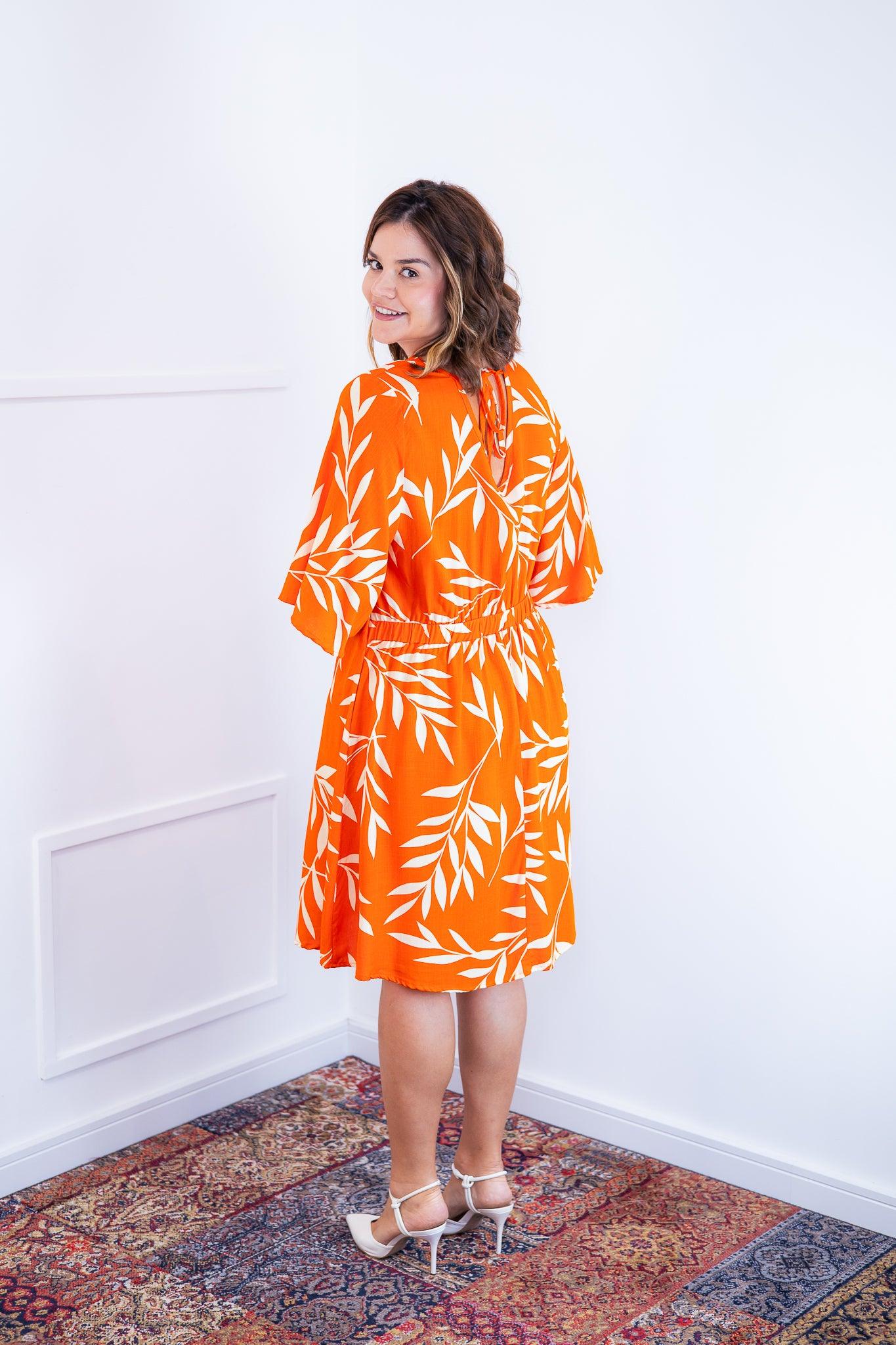 Vestido Sabrina - Decote V Manga Morcego em Viscolinho - Bazar Online