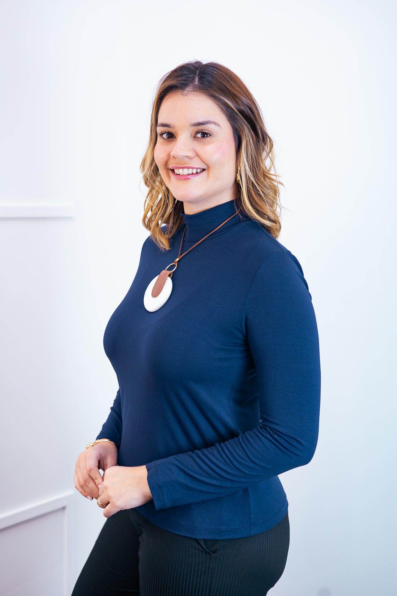 Blusa Donna - Manga longa com Golinha - Bazar Online