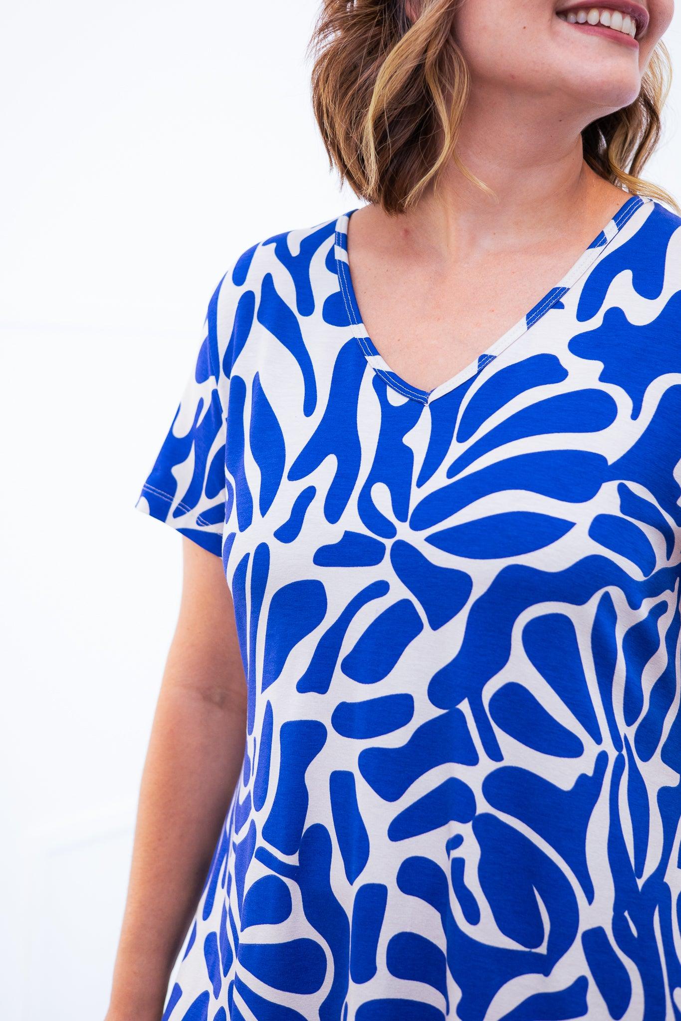 Vestido Verona - Babado Gola V e Manga Curta - Bazar Online