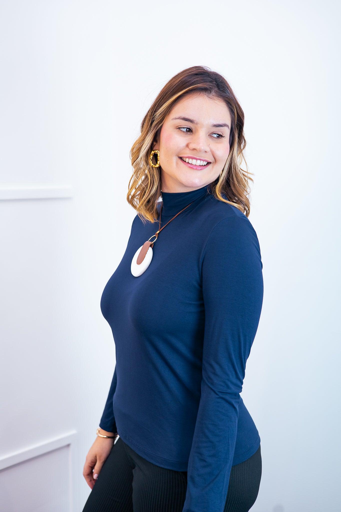 Blusa Donna - Manga longa com Golinha - Bazar Online