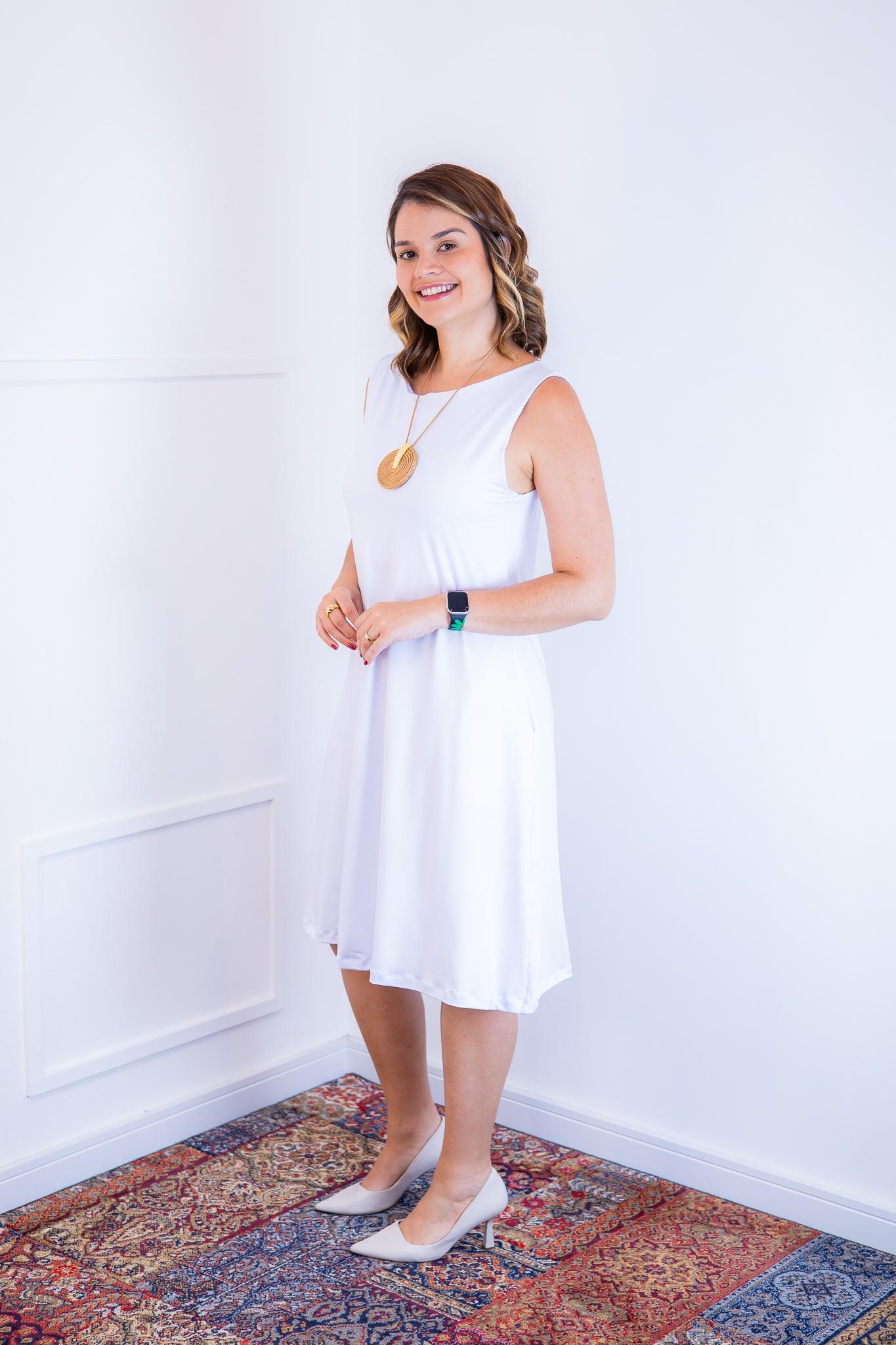 Vestido Sofia - Malha Confort Regata Midi - Bazar Online