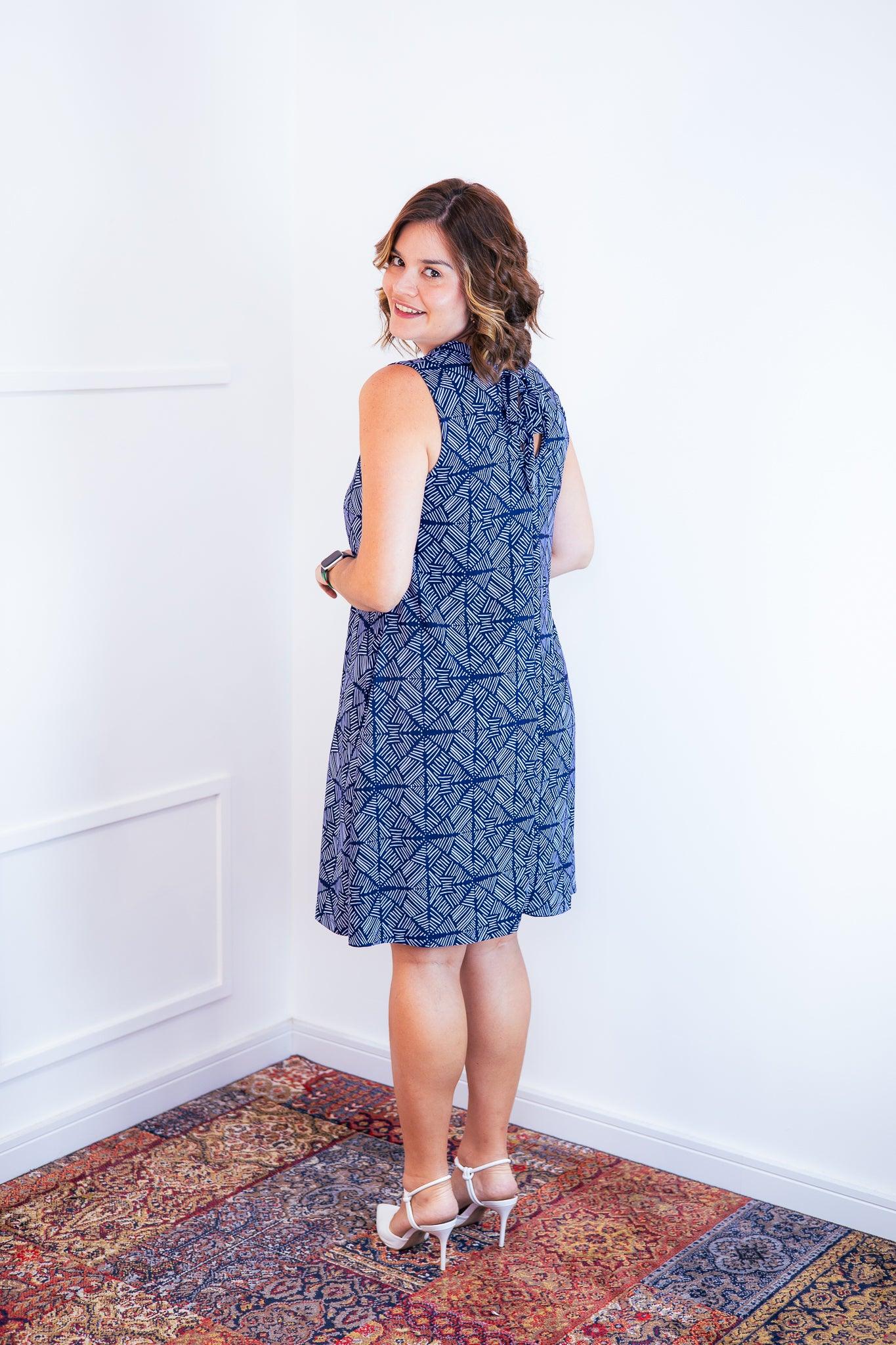 Vestido Emily -  Regata de Amarrar nas Costas em Malha Confort - Bazar Online