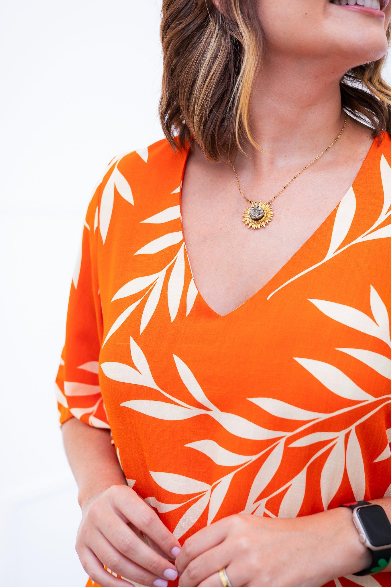 Vestido Sabrina - Decote V Manga Morcego em Viscolinho - Bazar Online