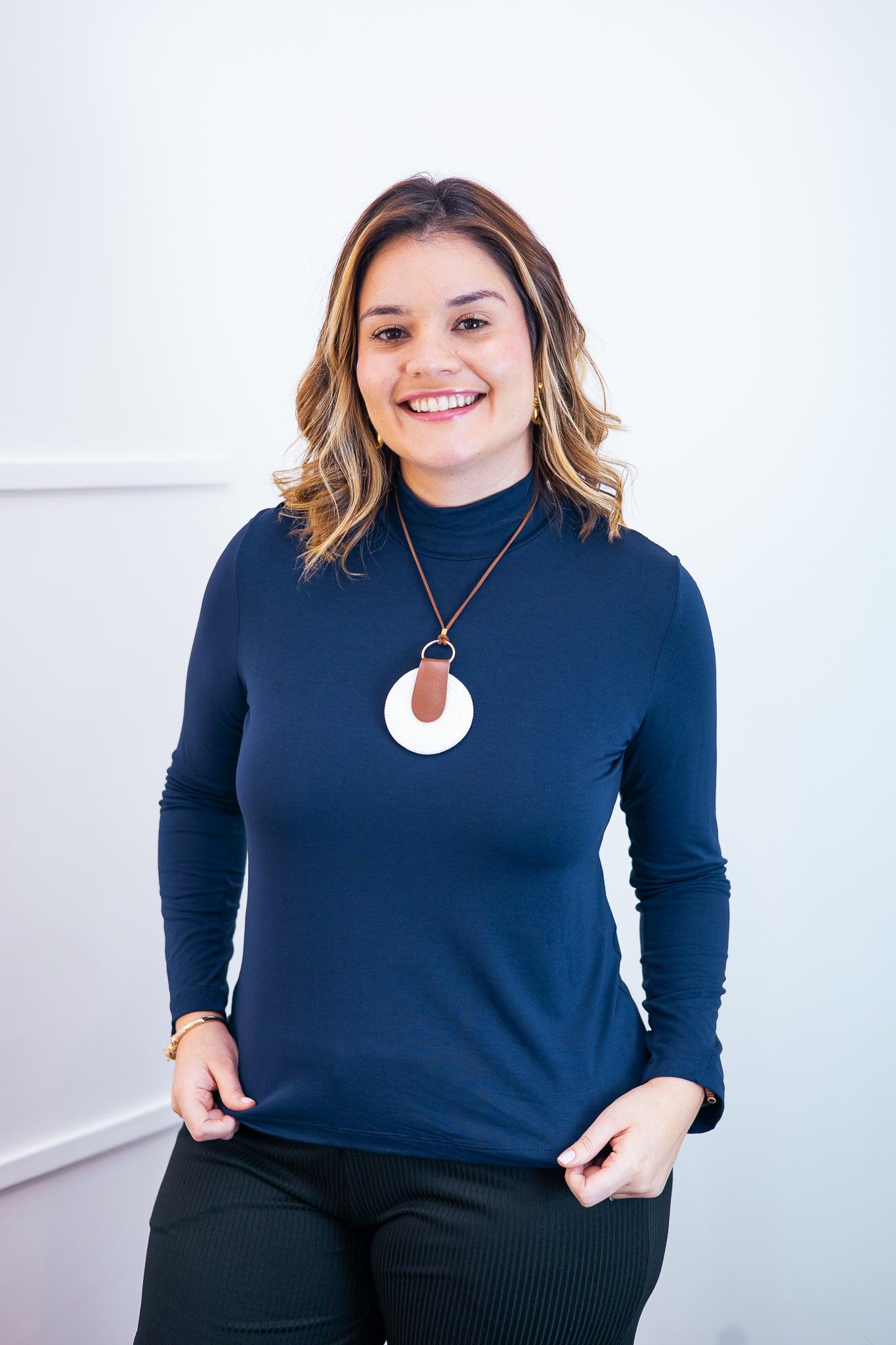 Blusa Donna - Manga longa com Golinha - Bazar Online