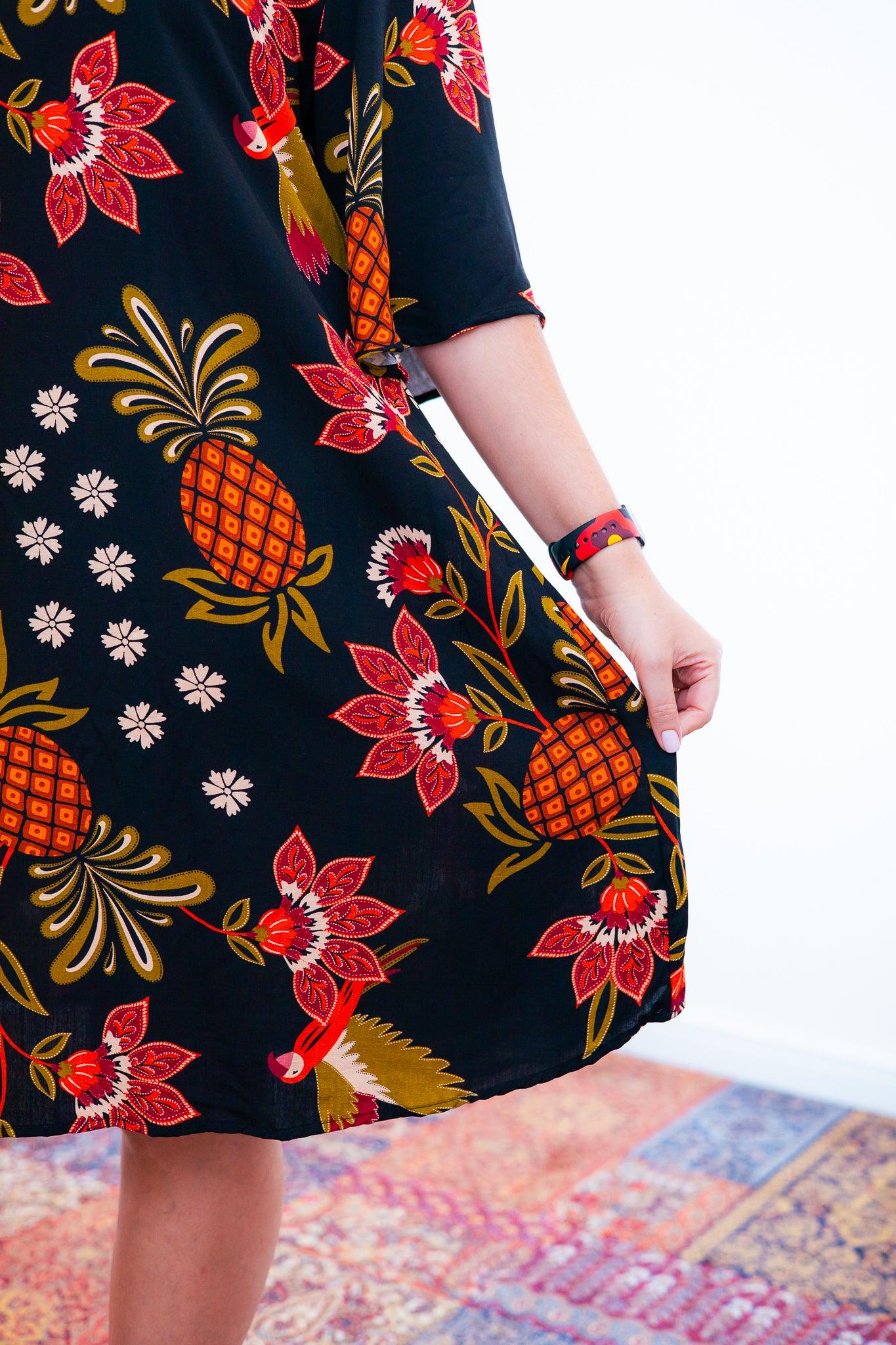 Vestido Sabrina - Decote V Manga Morcego em Viscolinho - Bazar Online